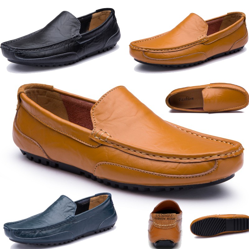 Men's Casual Leather Loafers Comfortable Breathable Driving Dress Shoes Slip On