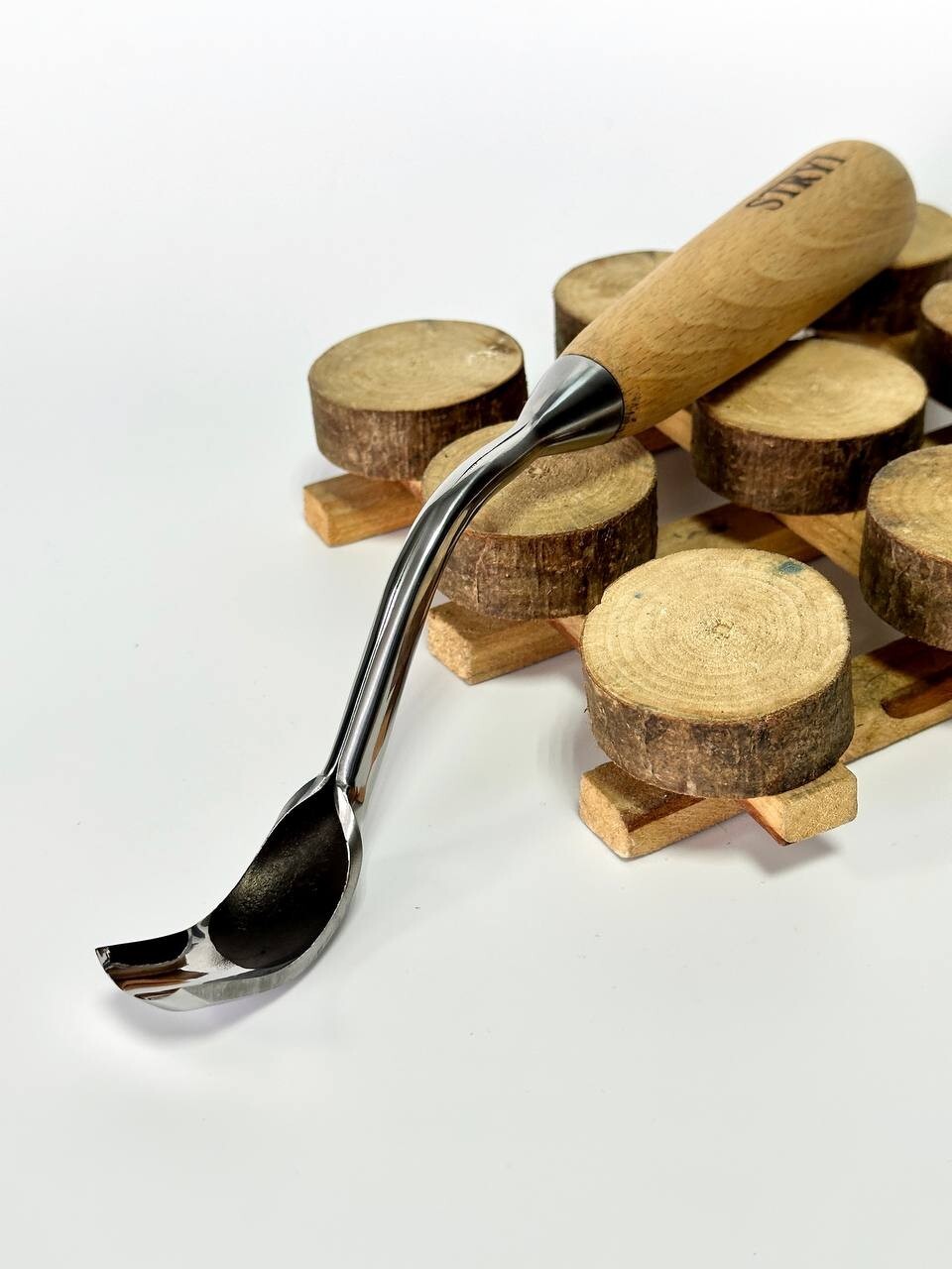 Large Bent Gouge 0,8 inch, Woodcarving Tools, Chisel Bowl Making, Spoon Carving
