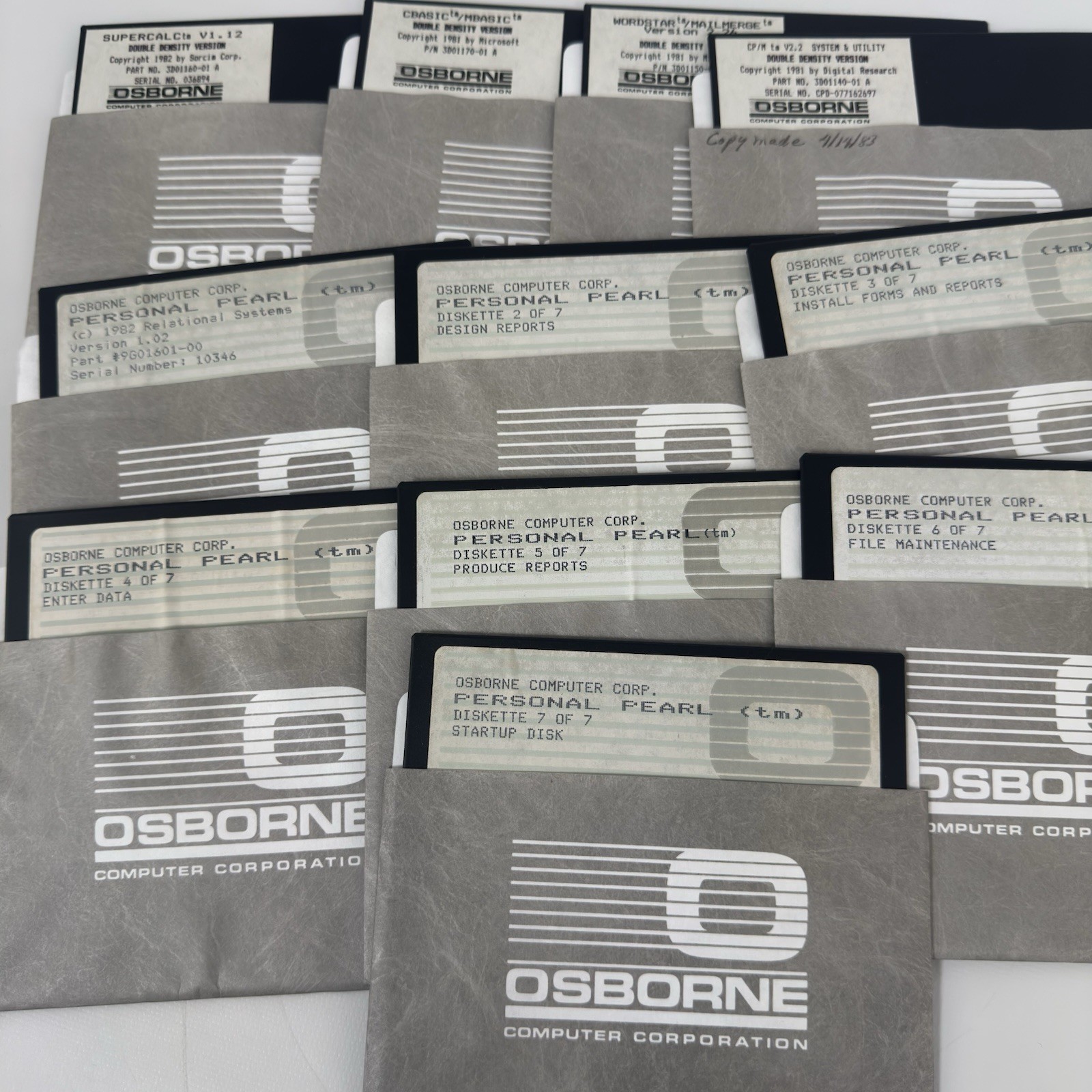 1981 Osborne Computer Floppy Disk Supercalc Personal Pearl Wordstar Software