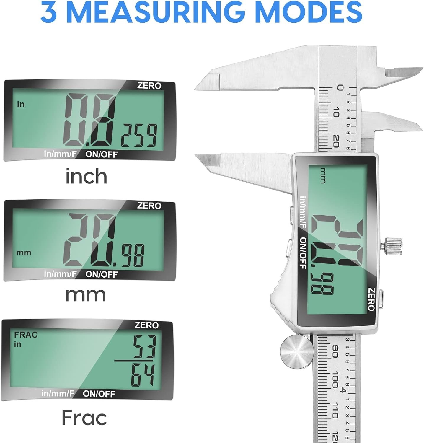6-Inch Caliper Tool with Extra Display & Easy Zero Setting for DIY Projects
