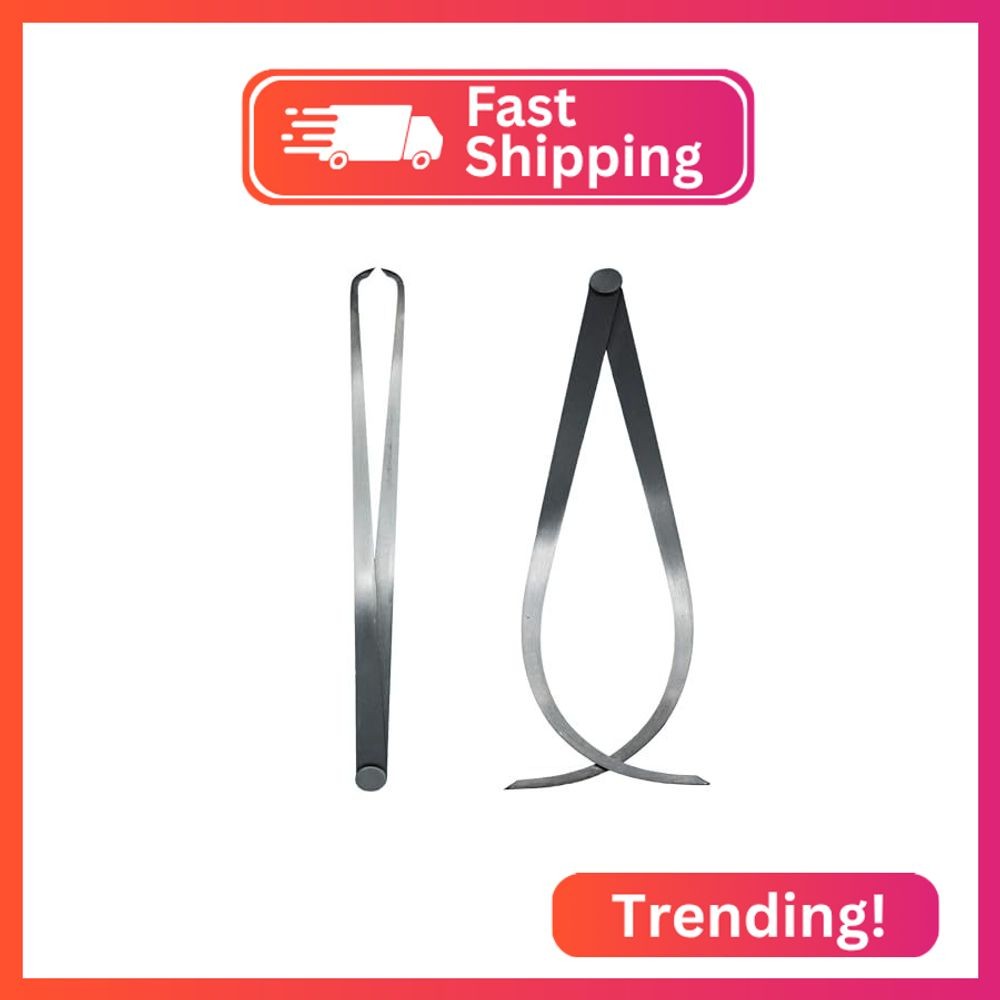 Adyoney Pair of 12" Metal Inside Outside Caliper Tools - Bent-Leg and Straight-L