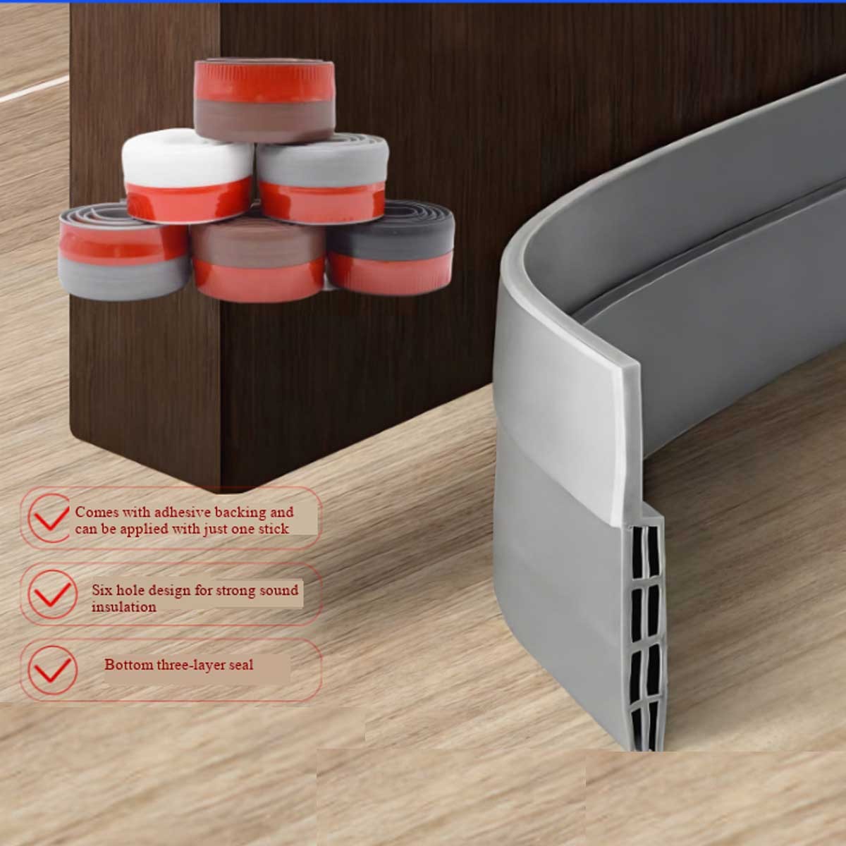 2Pack Under Door Bottom Seal Strip Stopper Adjustable Draft Guard Soundproof US