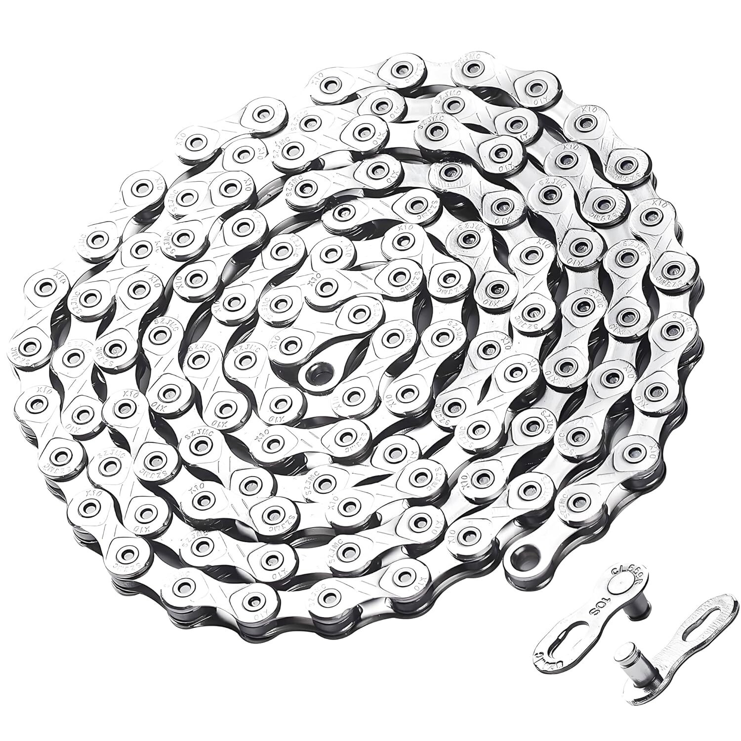 10 Speed Bike Chain 1/2" X11/128" Links 116, Road & Mountain Bicycle Chain