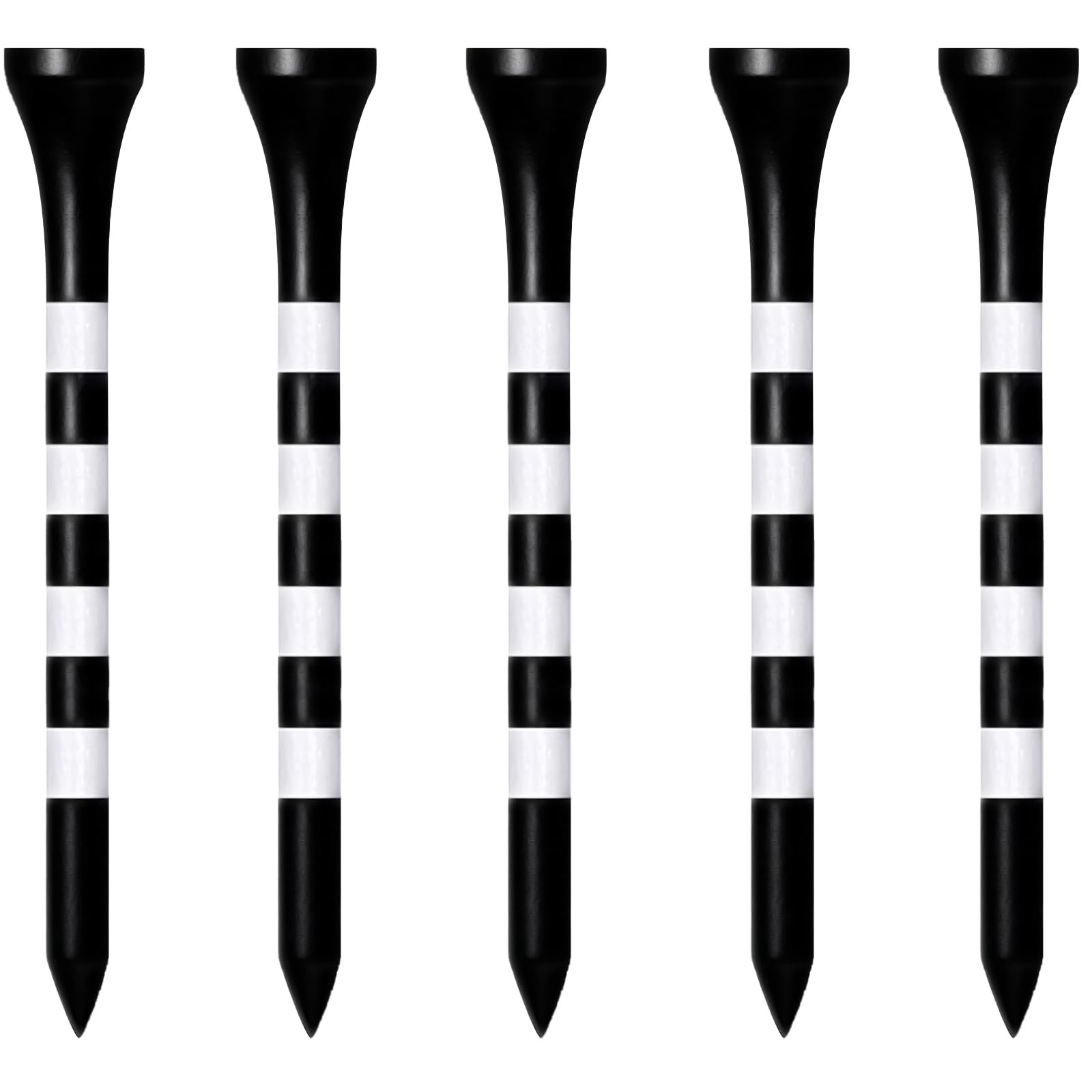 Zivisk Wooden Golf Tees 2-3/4" 100 Count 70mm Black