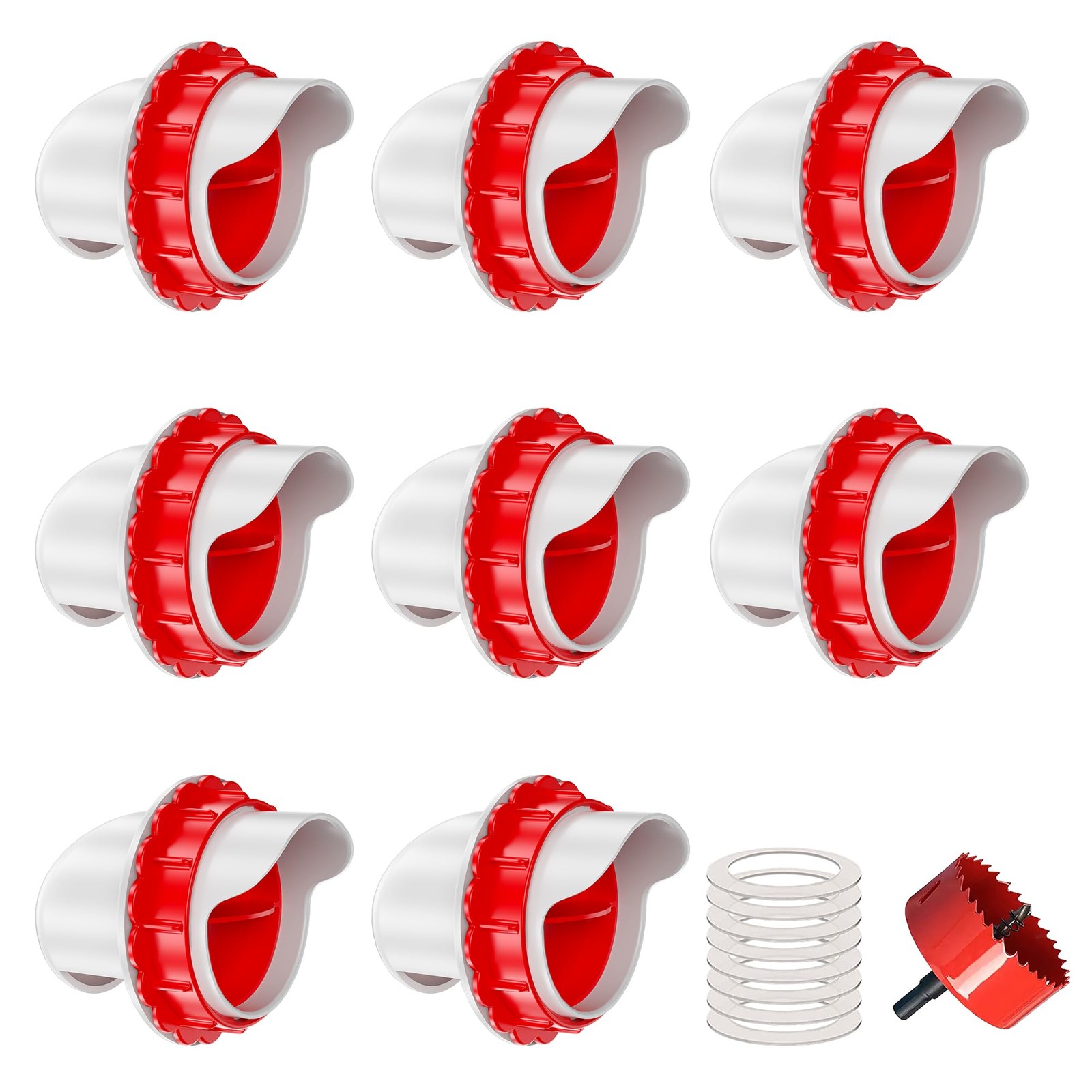 ZenxyHoC DIY Chicken Feeders No Waste, 8 Ports Poultry Feeder with Hole Saw f...
