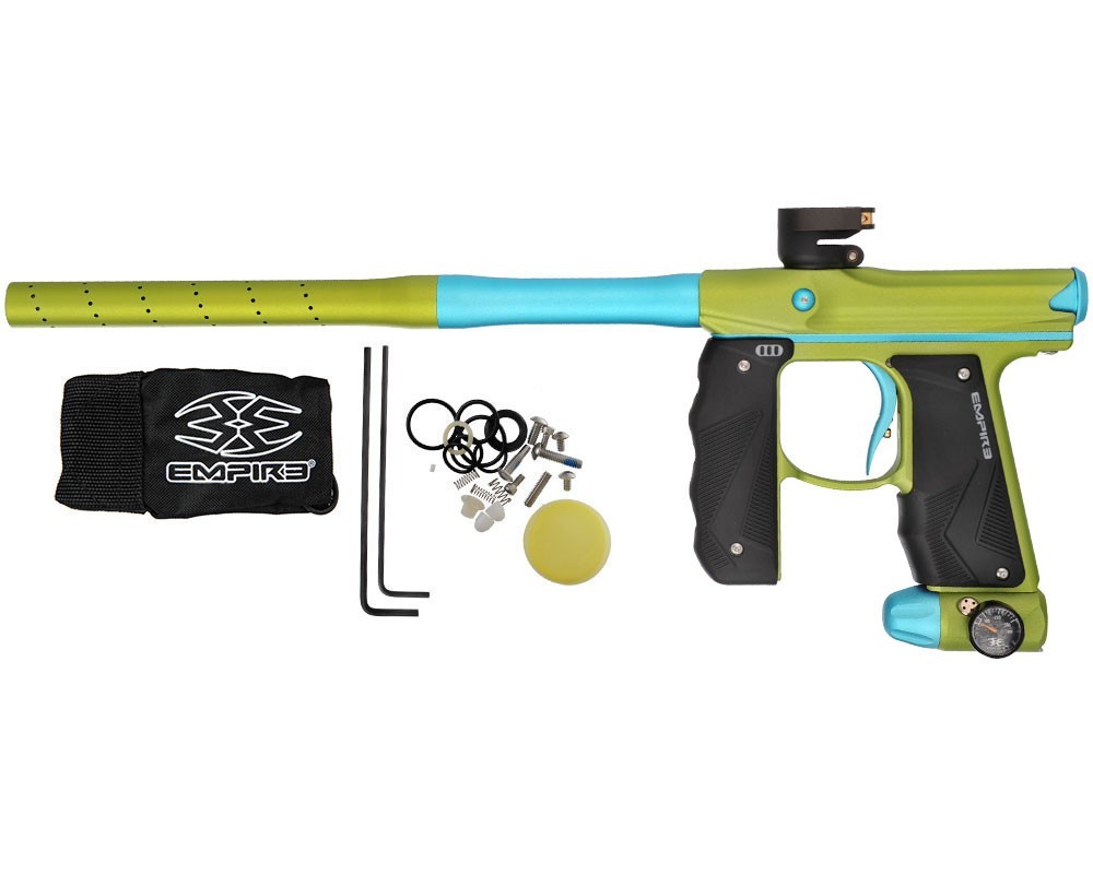 Empire Mini GS Paintball Marker with 2 Piece Barrel - Green / Aqua