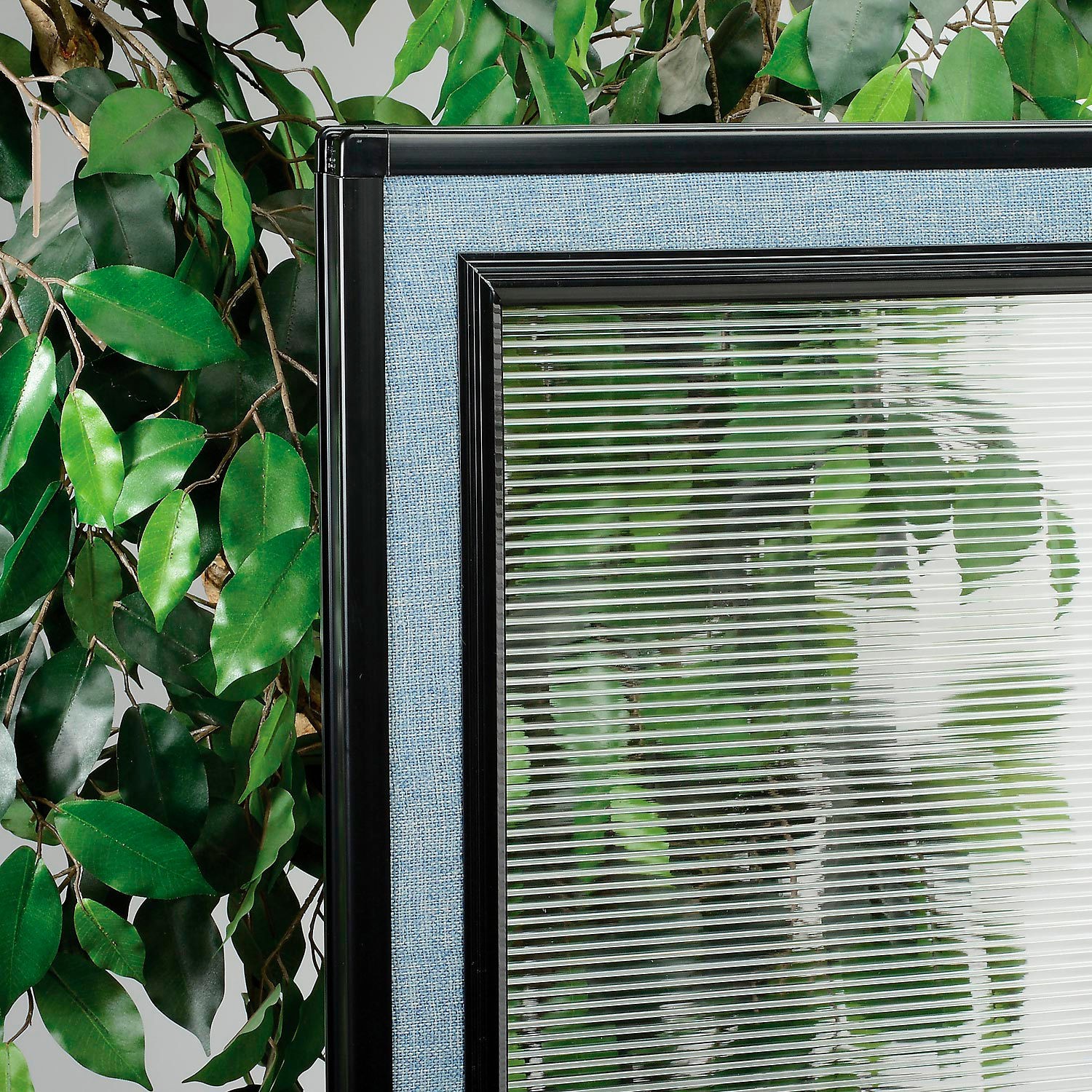 36-1/4"W x 60"H Office Partition Panel with Partial Window Blue