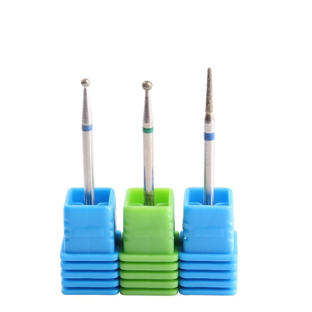 3PCS Diamond Cuticle Drill Bits - Professional Nail Care & Detail Work