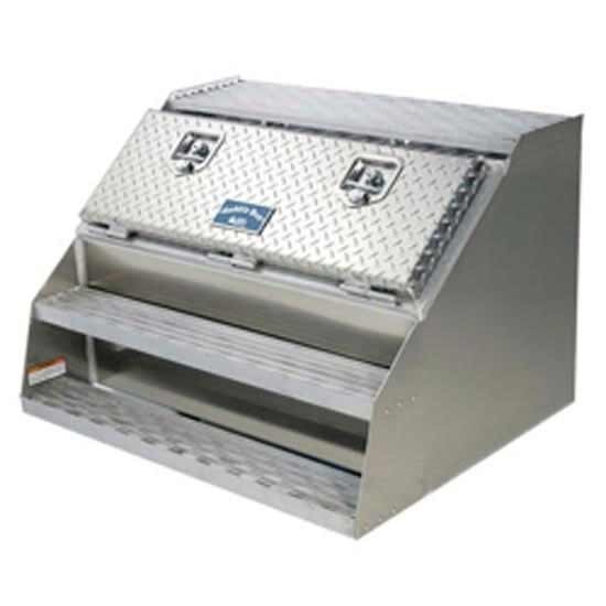 Merritt 36 X 23.5 X 28.5 Inch Aluminum Step Box W/ Diamond Plate Door