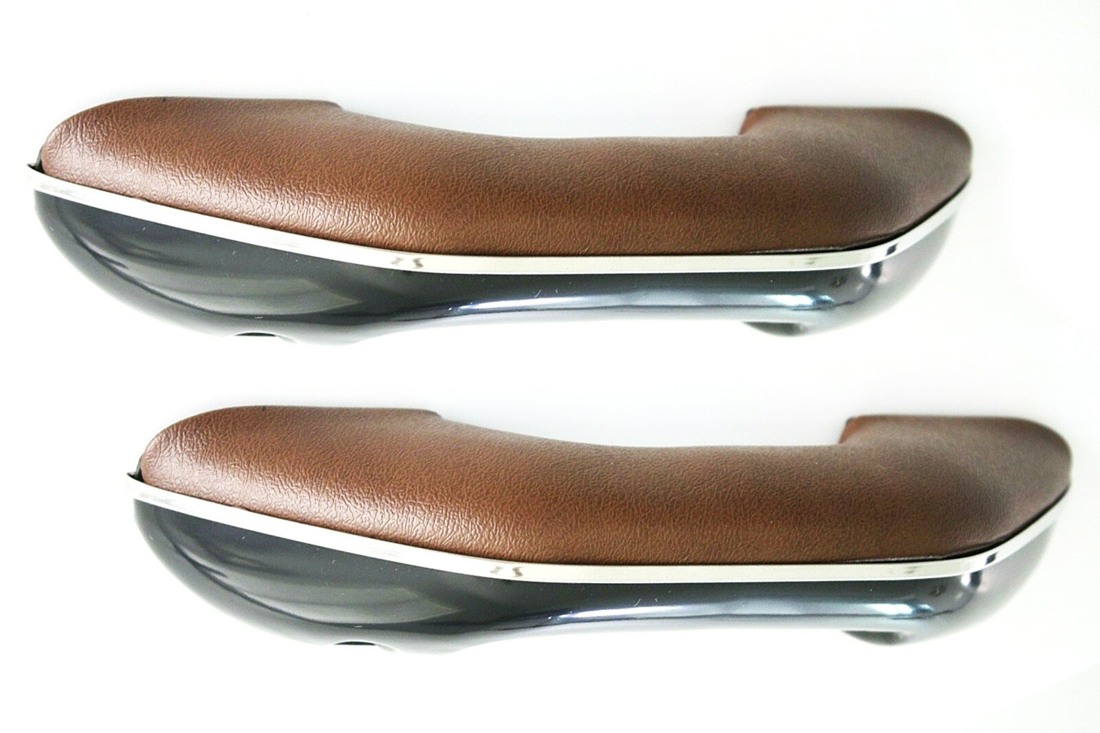 55-59 60-66 Chevy/GMC Pickup Truck LH/RH Brown Arm Rests Pull Handle Chrome Trim