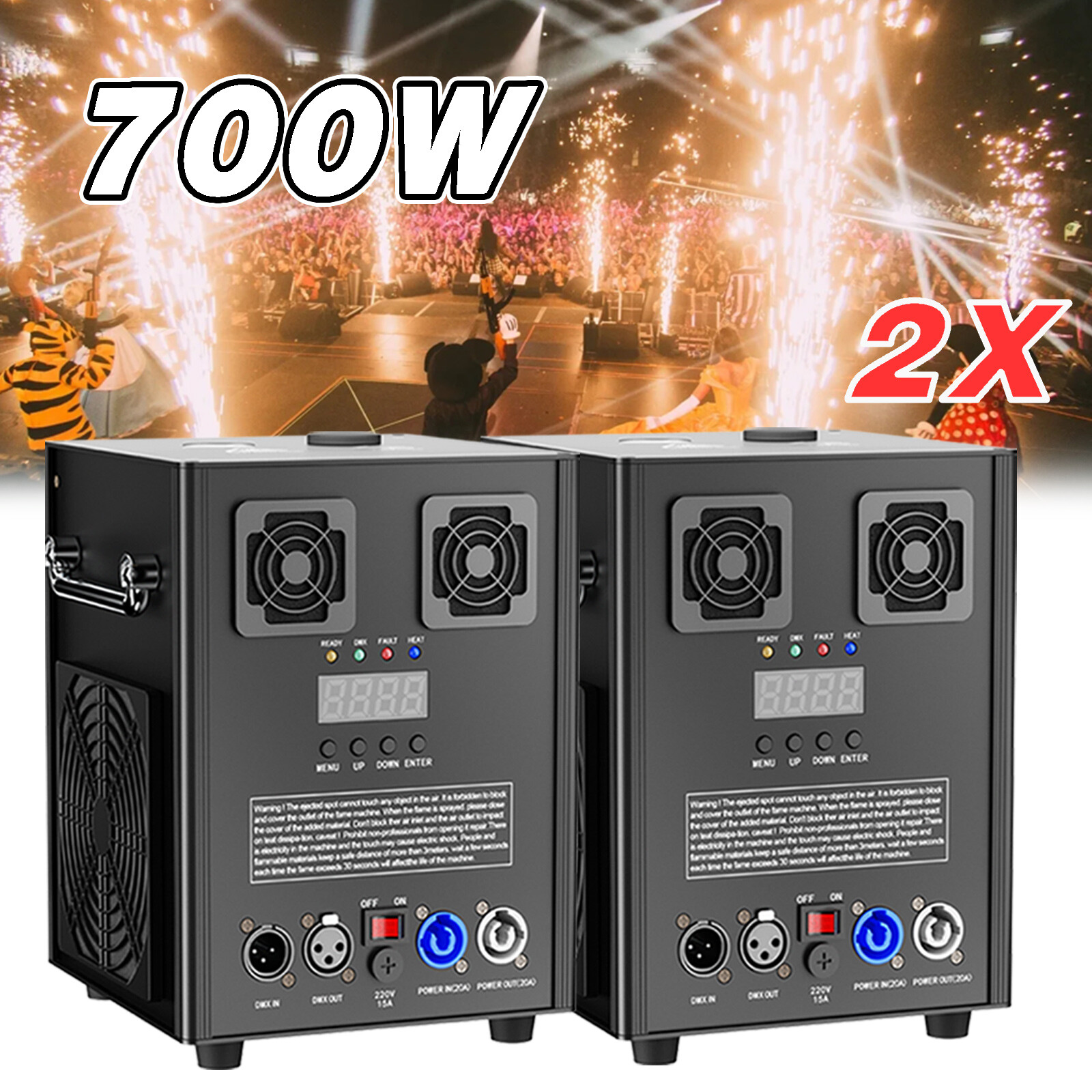 700W Cold Spark Firework Machine Stage Effect Wedding DJ Party DMX w/Case