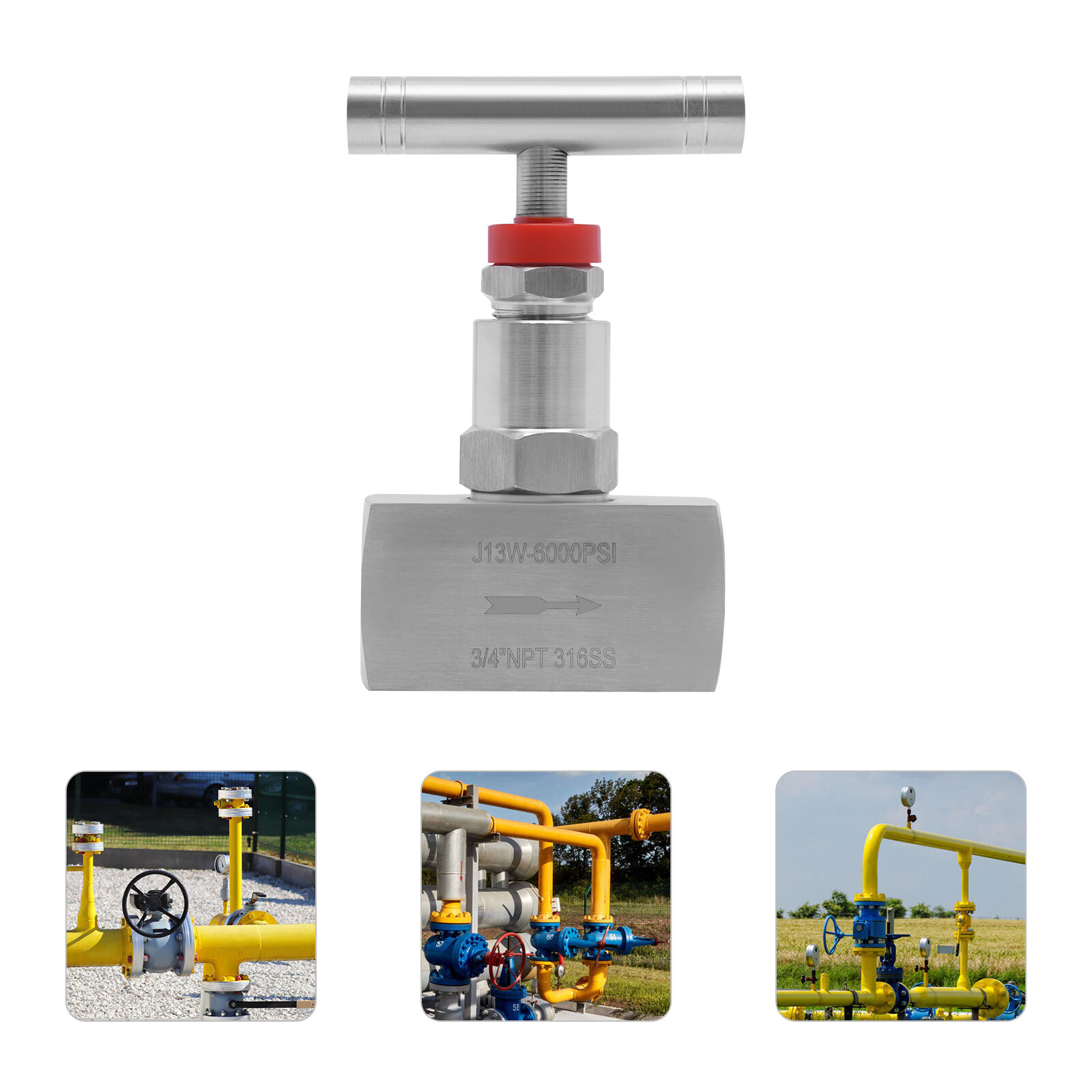 3/4'' NEW Stainless Steel Flow Control Shut Off Needle Valve For Water Oil Steam