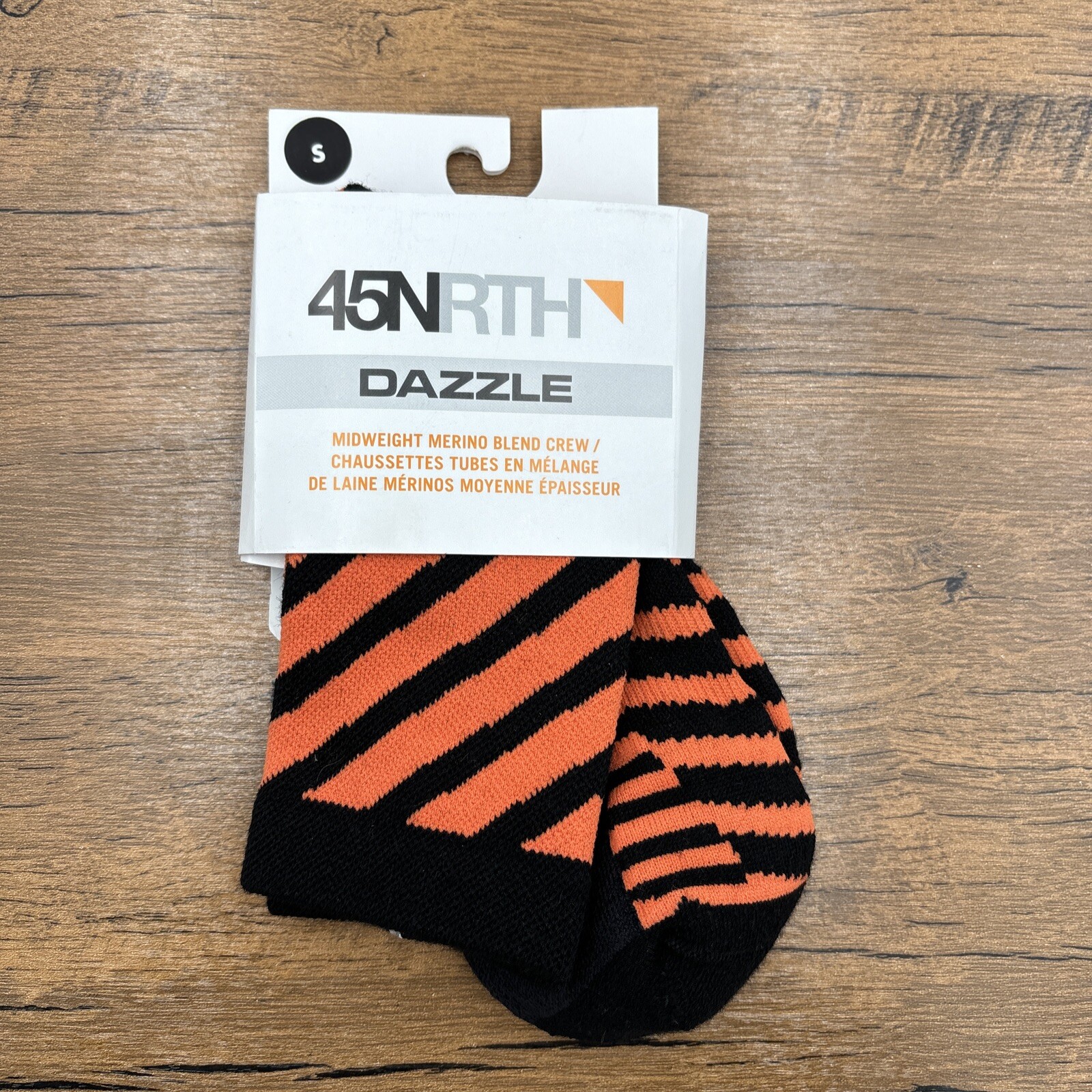 45NRTH Small Dazzle Midweight Merino Wool Crew Socks Cycling