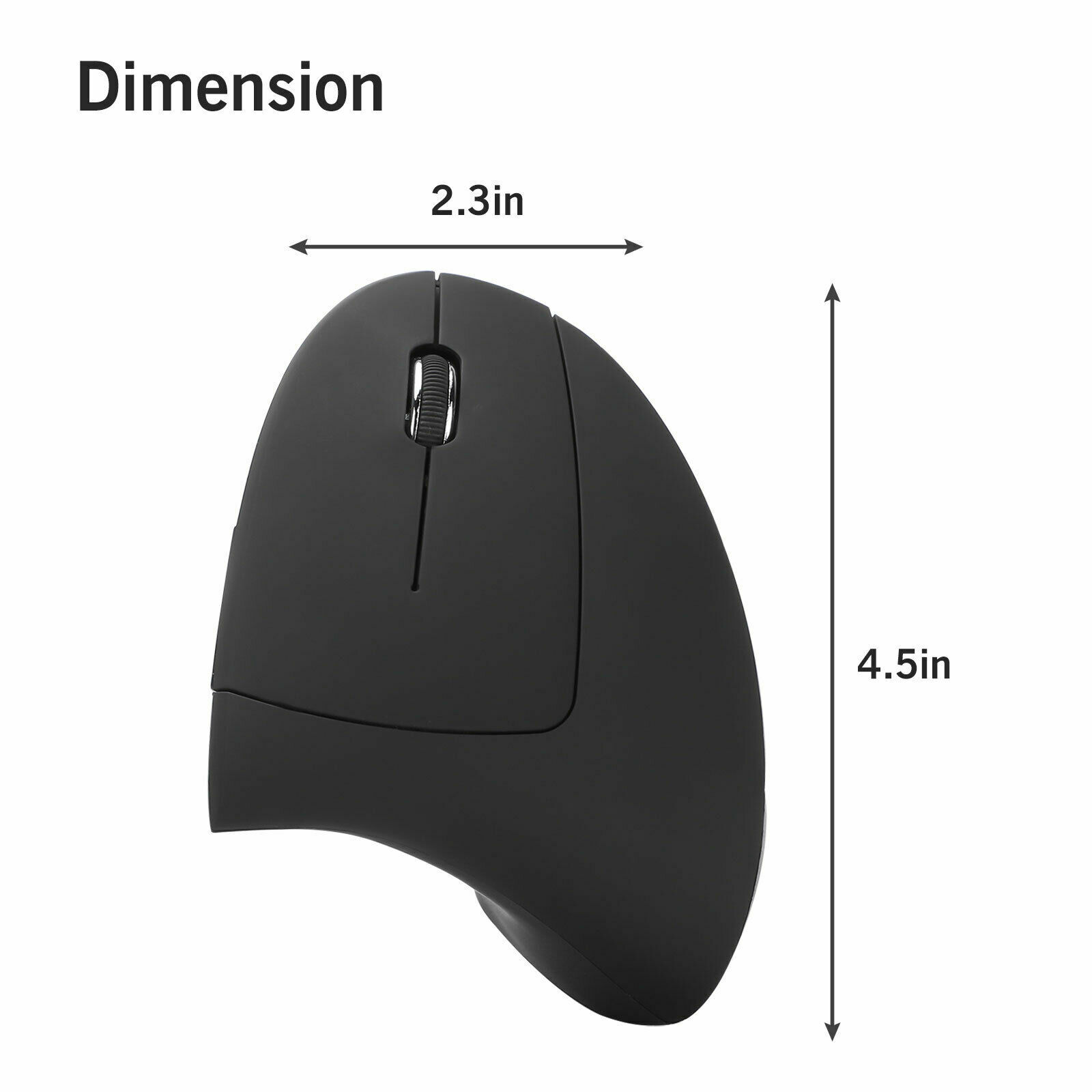 Ergonomic Mouse Optical Vertical Mice 6 Keys USB Wireless 2.4GHz 1200DPI For PC