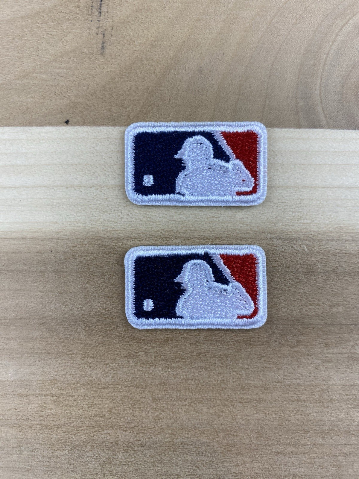 Set Of 2 Small MLB Logo Embroidered Iron On Baseball Patch Back Of Hat 1”x.5”