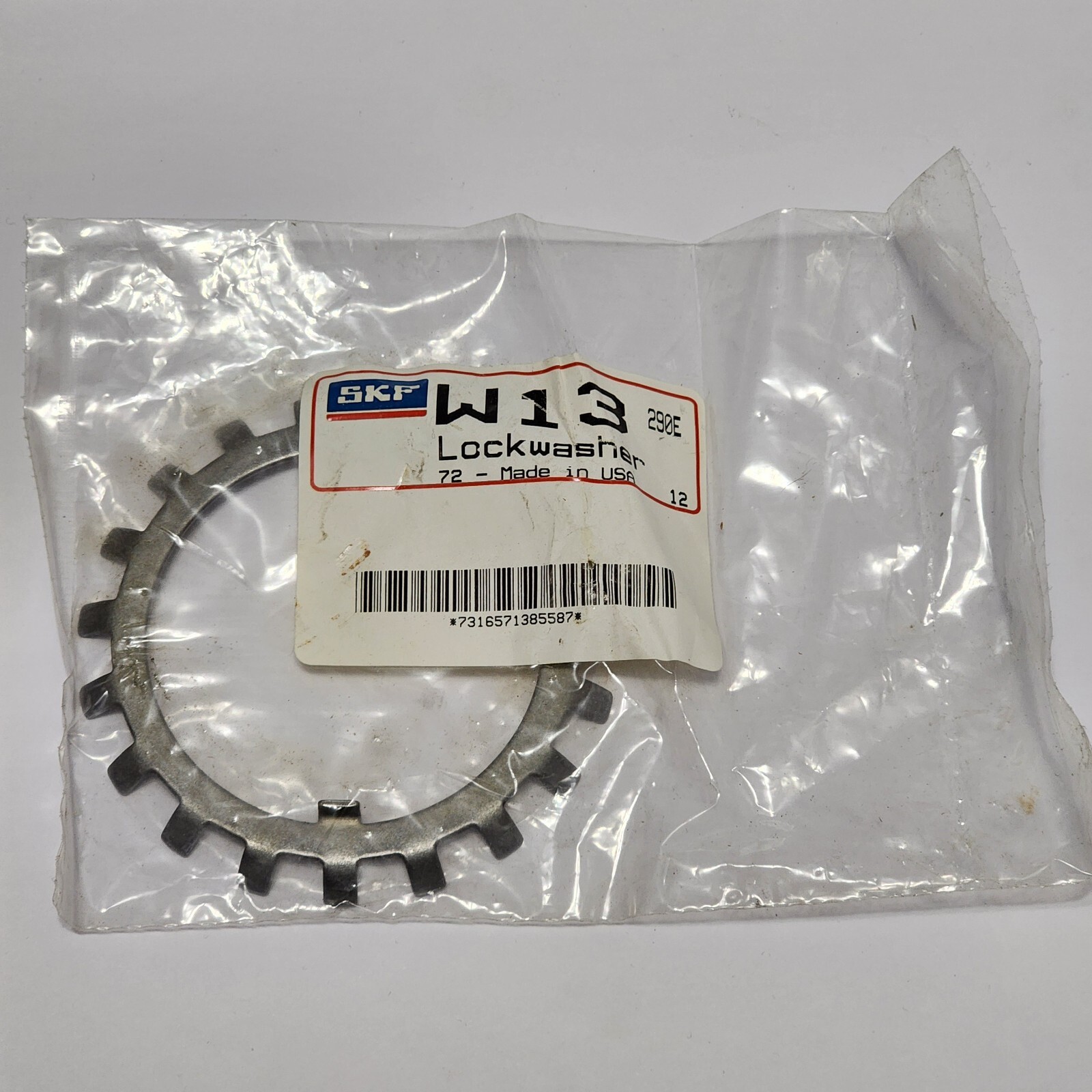 SKF W13 Bearing Lock Washer  2.588 in ID, 3.578 in OD, 3.063 in Face Dia