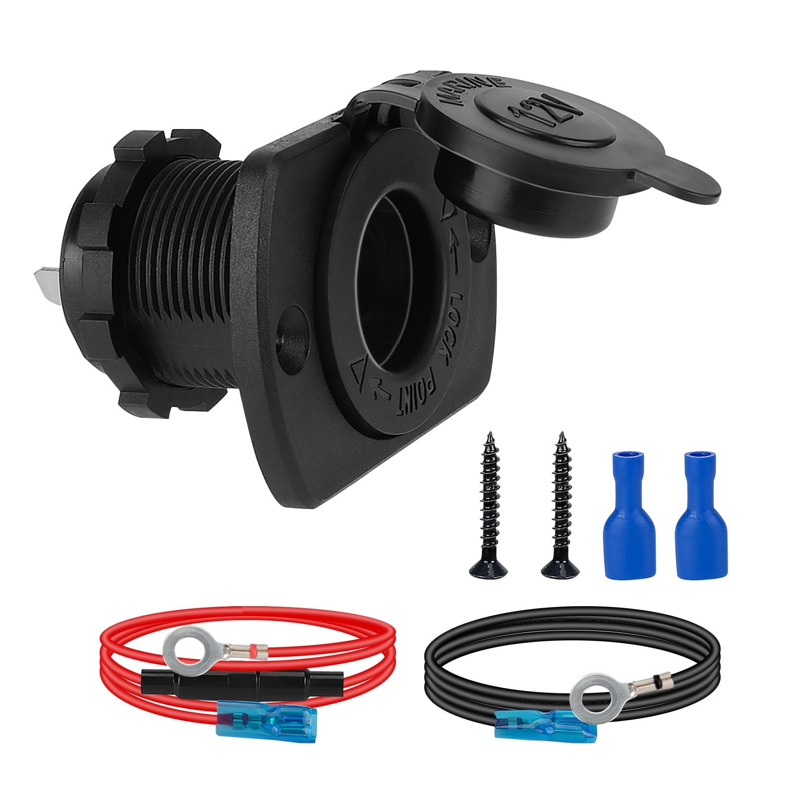 Car Cigarette Lighter Socket Power Outlet Plug RV Boat Motorcycle 12V