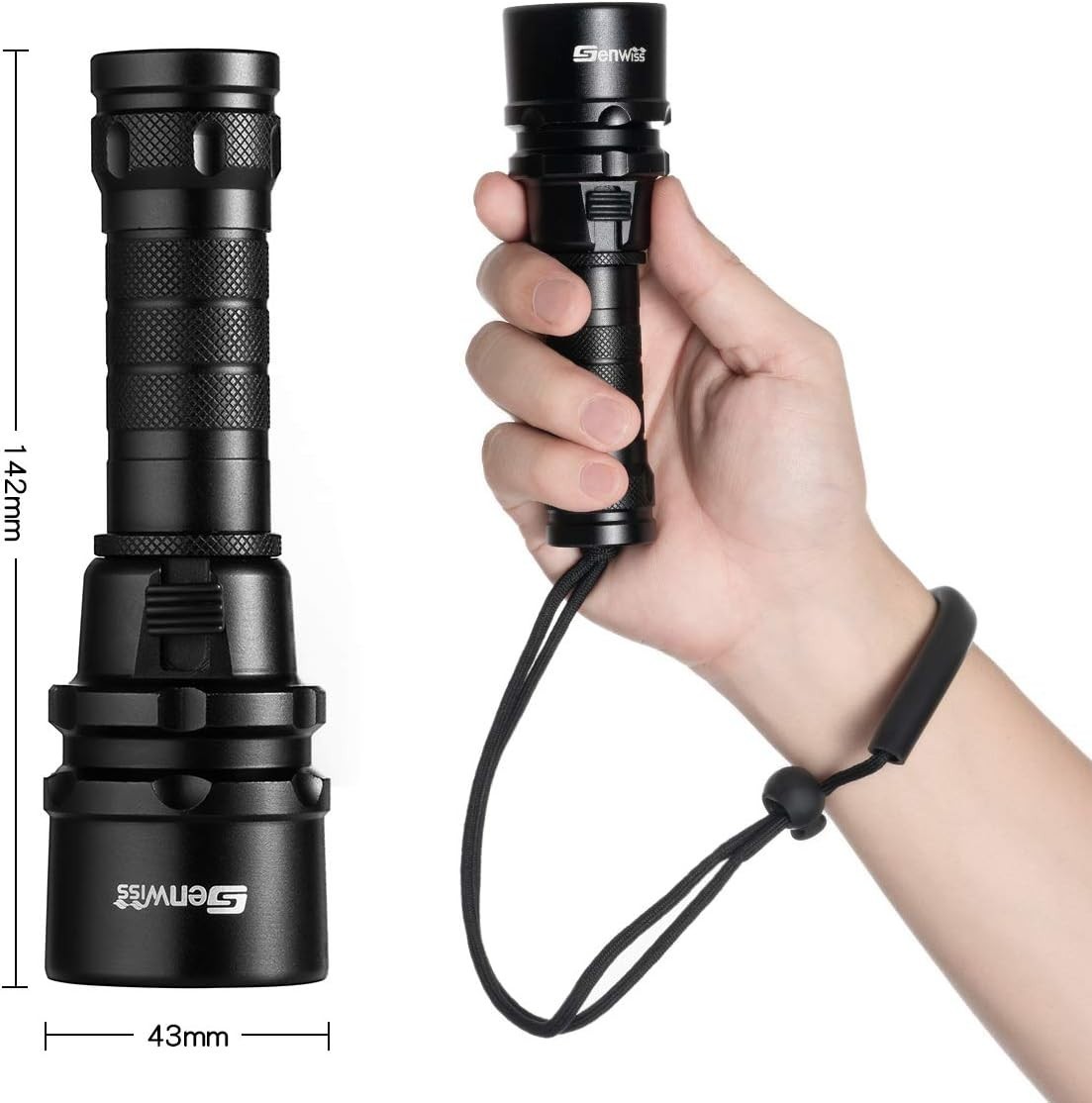 Compact 2000lm Underwater LED Light/`