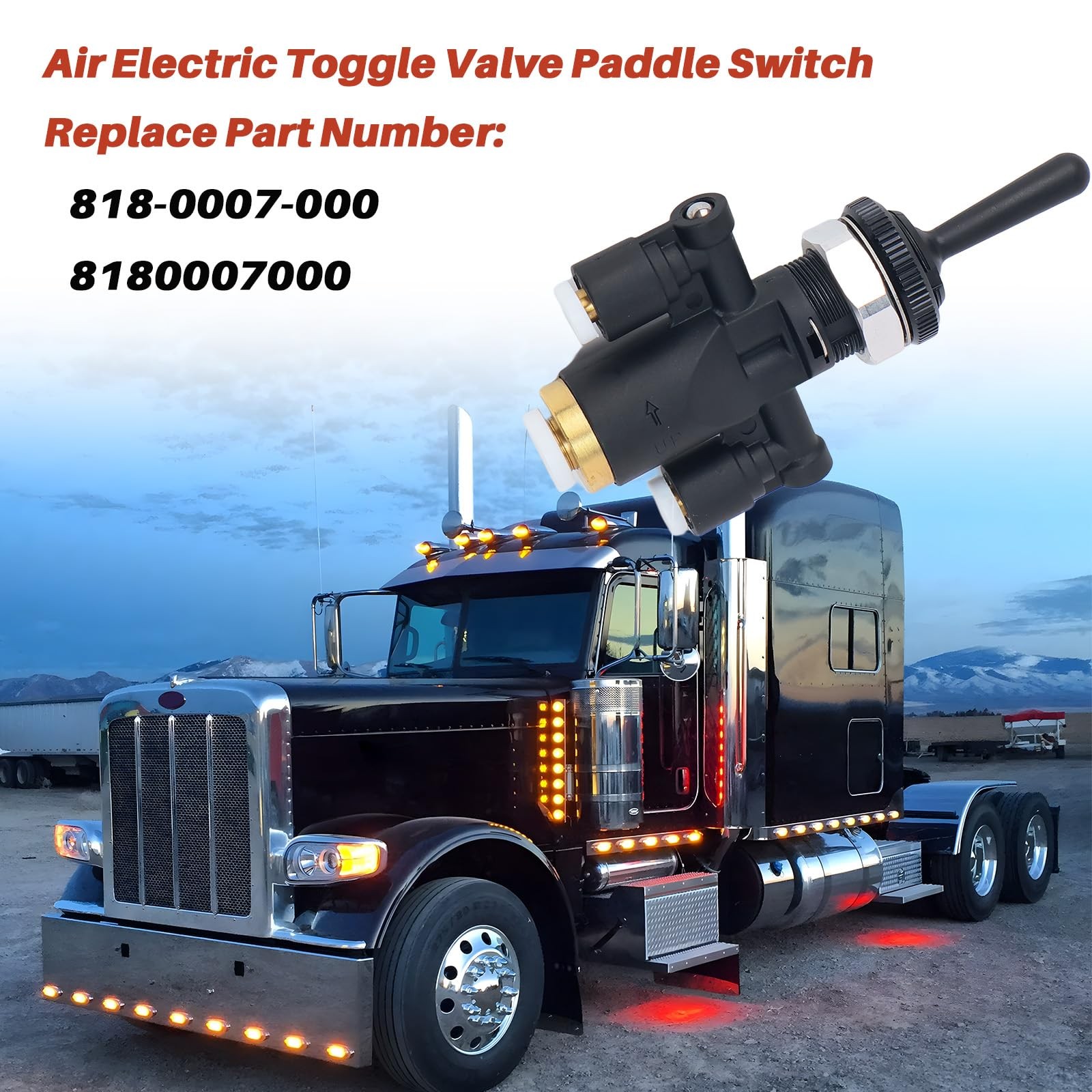 818-0007-000 Air Window Toggle Valve Switch 1/4 Compatible with Peterbilt 379