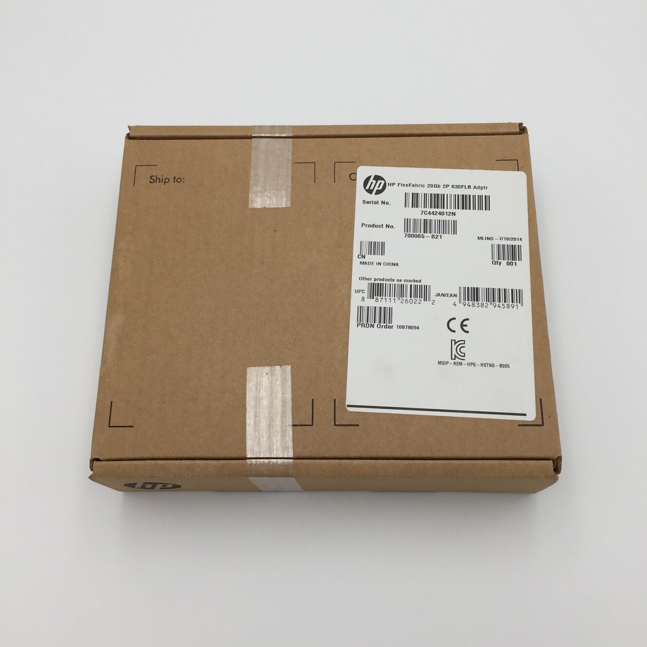 HP FlexFabric 20GB 2-port 630FLB Adapter 700063-001 701527-001 630FLB 700065-B21