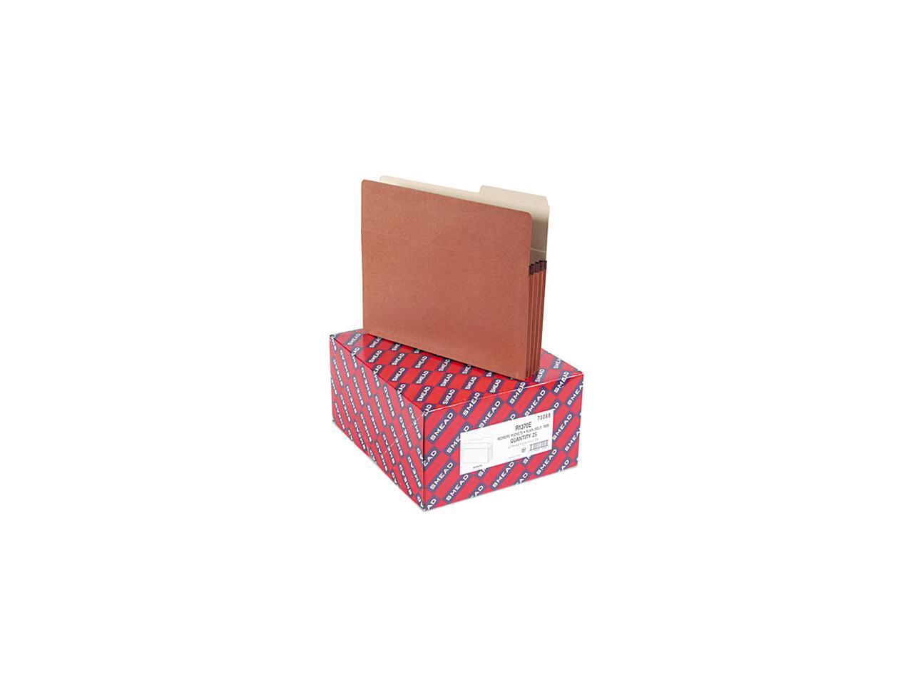Smead 73088 3 1/2 Inch Expansion Drop Front Pocket, 2/5 Tab, Letter, Manila/Redr