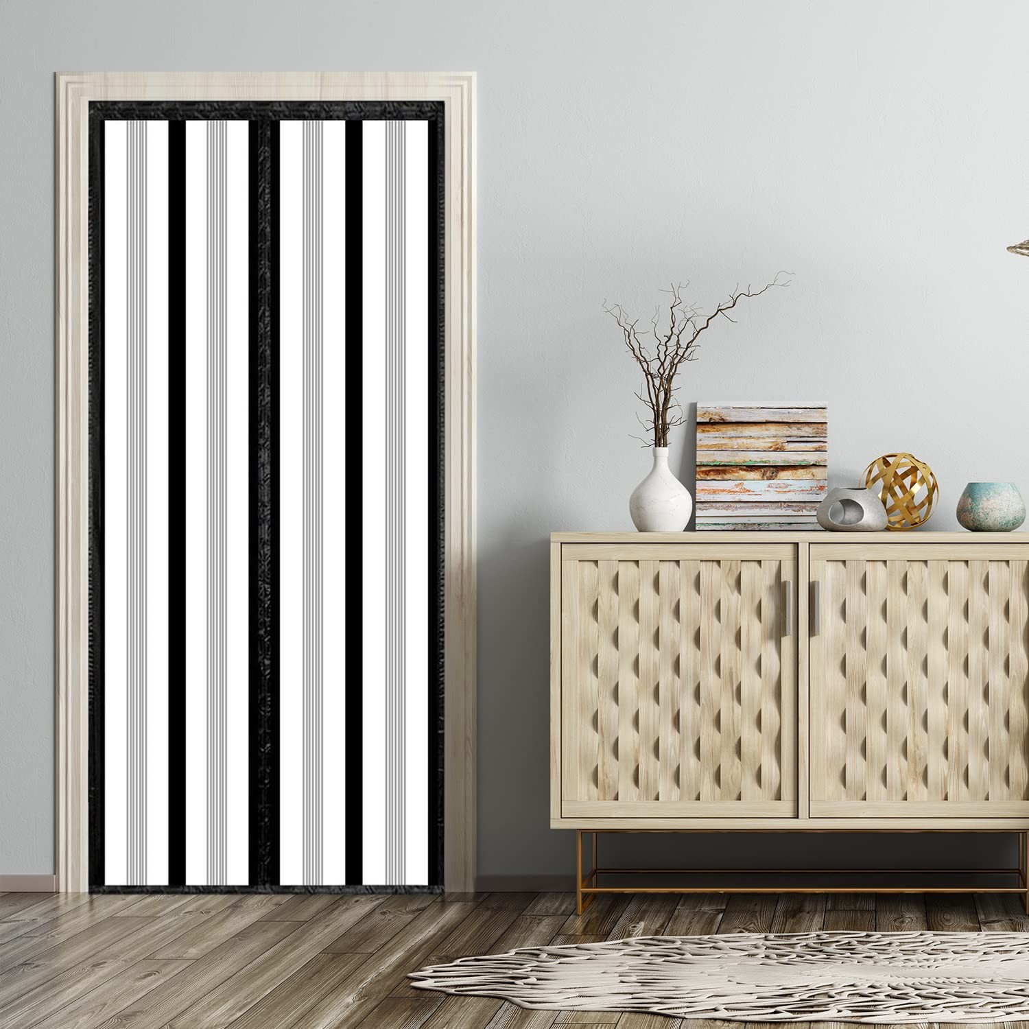Insulated Door Curtain, Magnetic Thermal Door Cover Screen Door Self-Closing ...