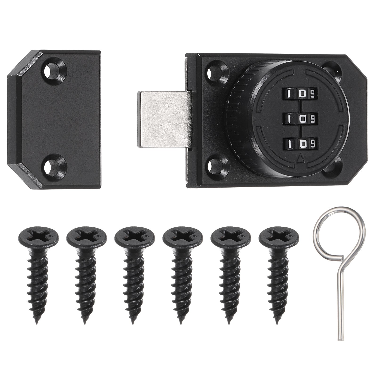 For Combination, Black Zinc Alloy Keyless Cabinet Lock