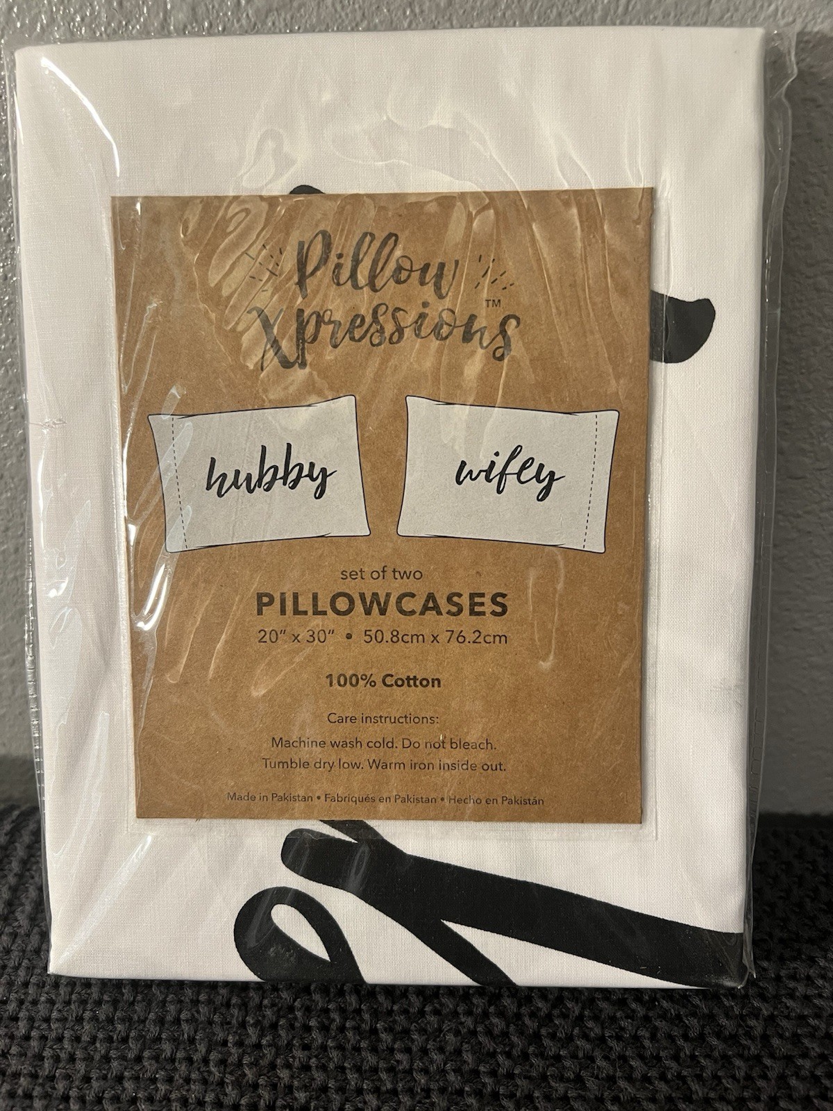 Pillow Expressions Pillowcases 2 Hubby Wifey Wedding White Standard Size New