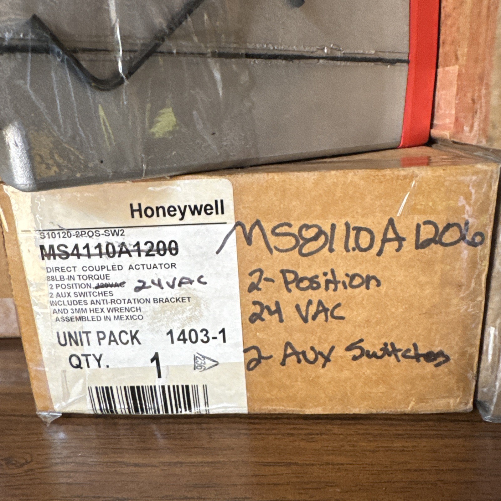 Honeywell Direct Coupled Actuator 88LB2 Position 2AUX Switches