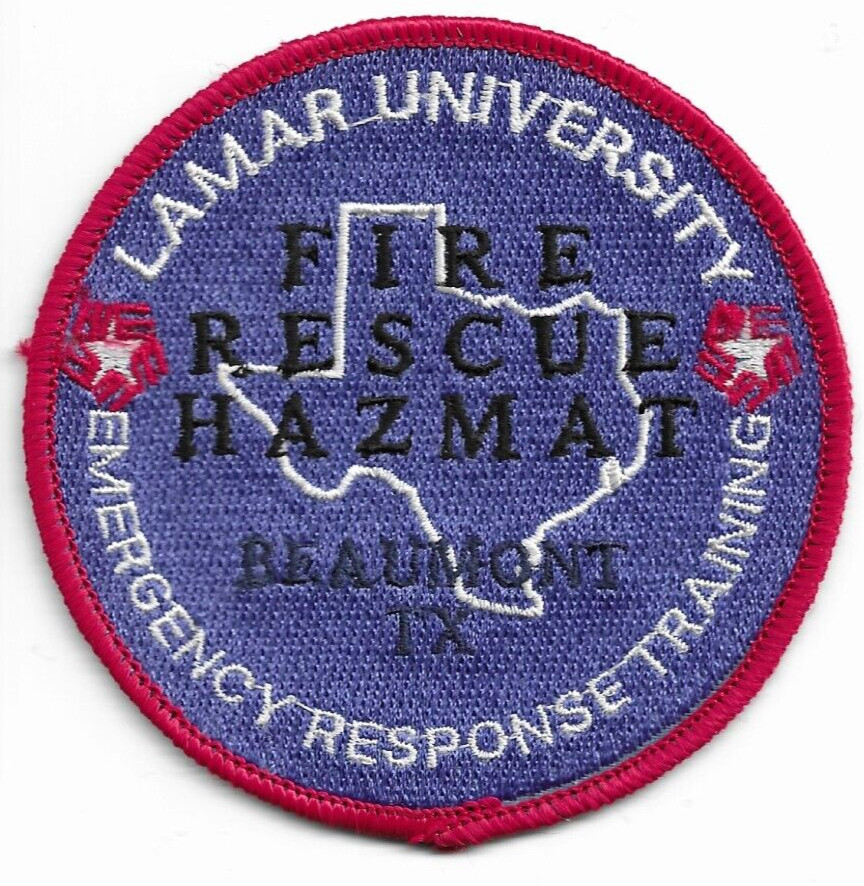 Lamar University   Fire- Rescue - HAZMAT, Texas (3.5" round size) fire patch