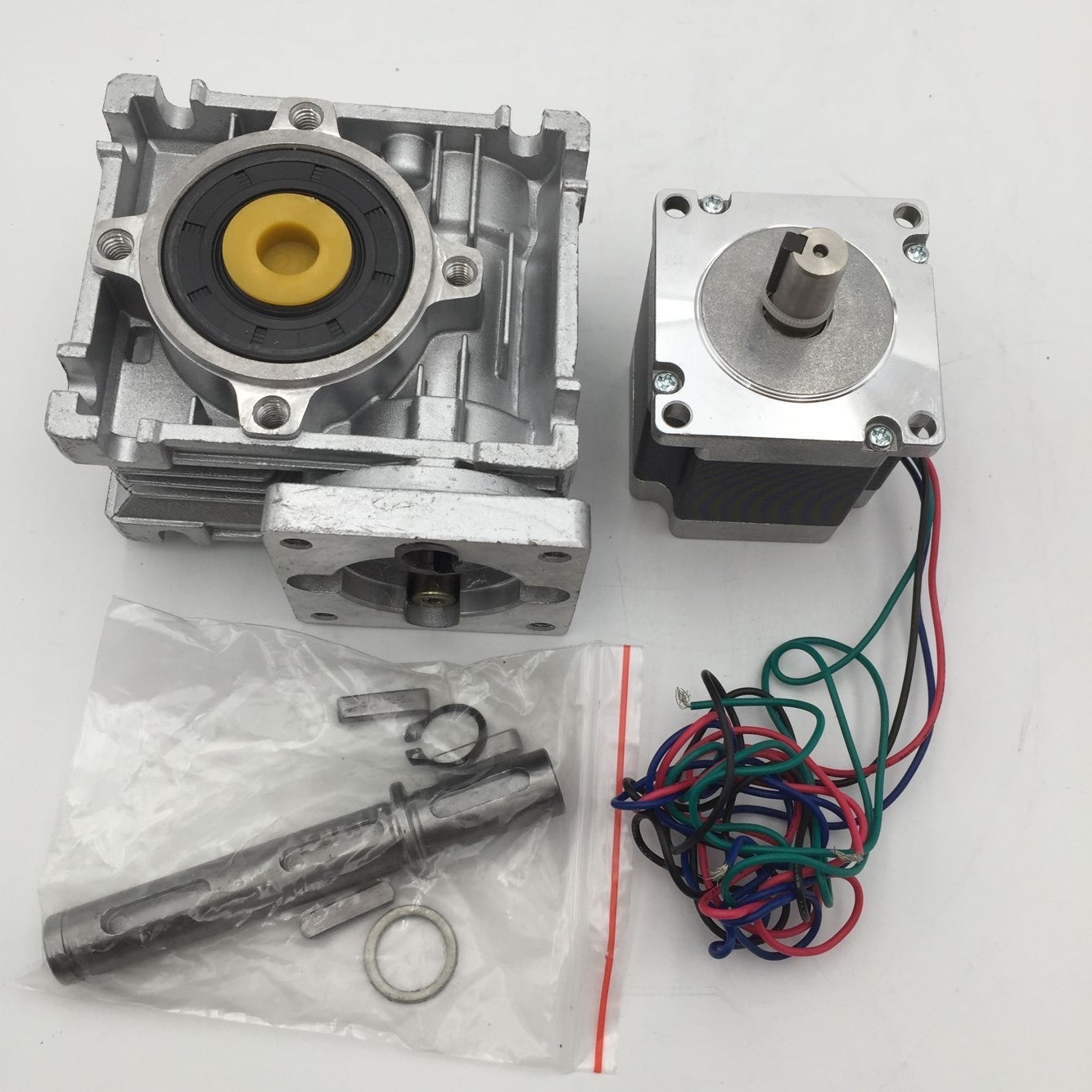 Nema23 Stepper Motor L76mm 1.1Nm +Worm Gearbox 7.5:1 10:1 20:1 30:1 50:1 CNC Kit