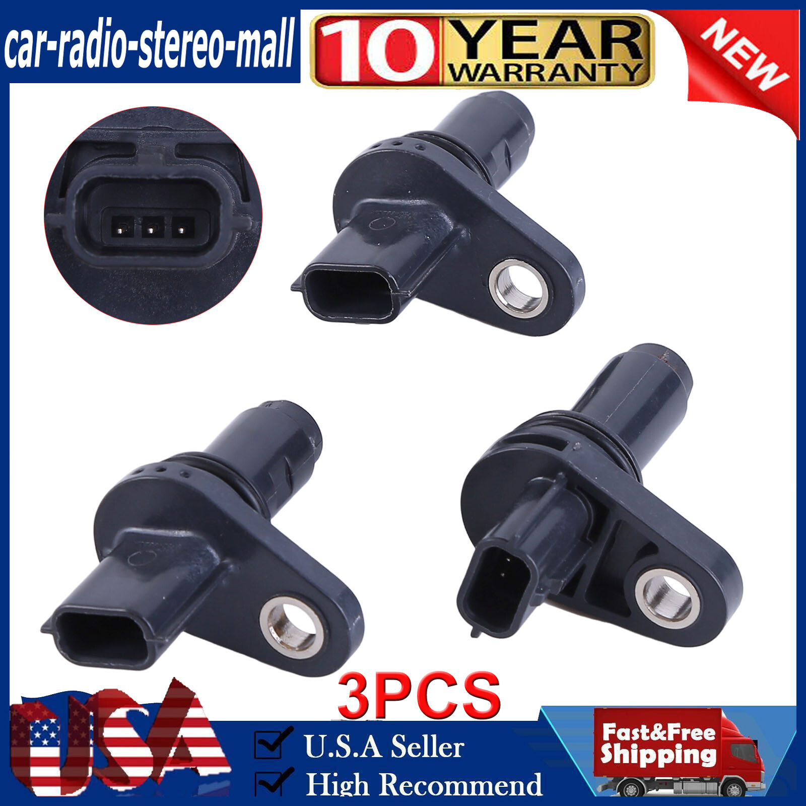 (SET OF 3) 2 Camshaft Position Sensor (CMP) & crankshaft Fit: Nissan & Infiniti