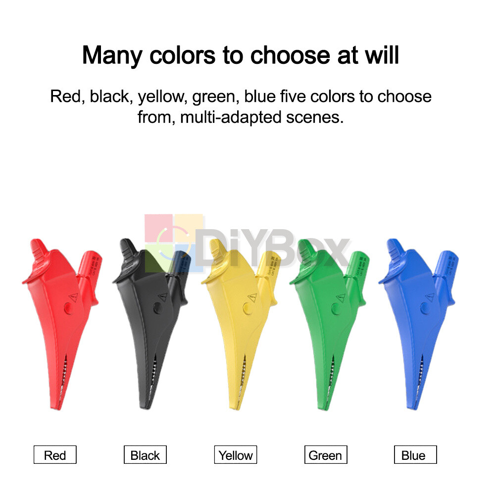 1000V 32A Fully Insulated Alligator Clips 4mm Banana Jack P60073 Crocodile Clip