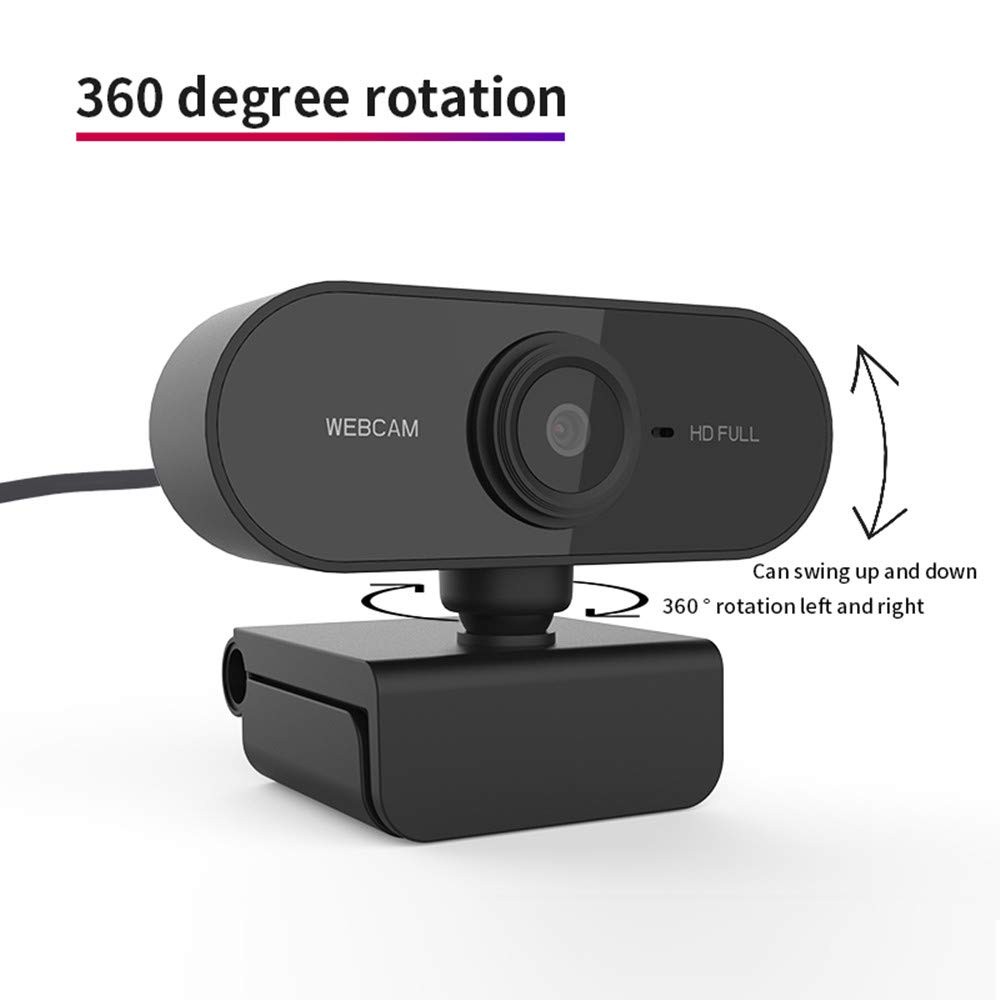 Computer Camera PC Webcam Full HD 1080p 360 Degrees Wide Angle 30fps Video US...