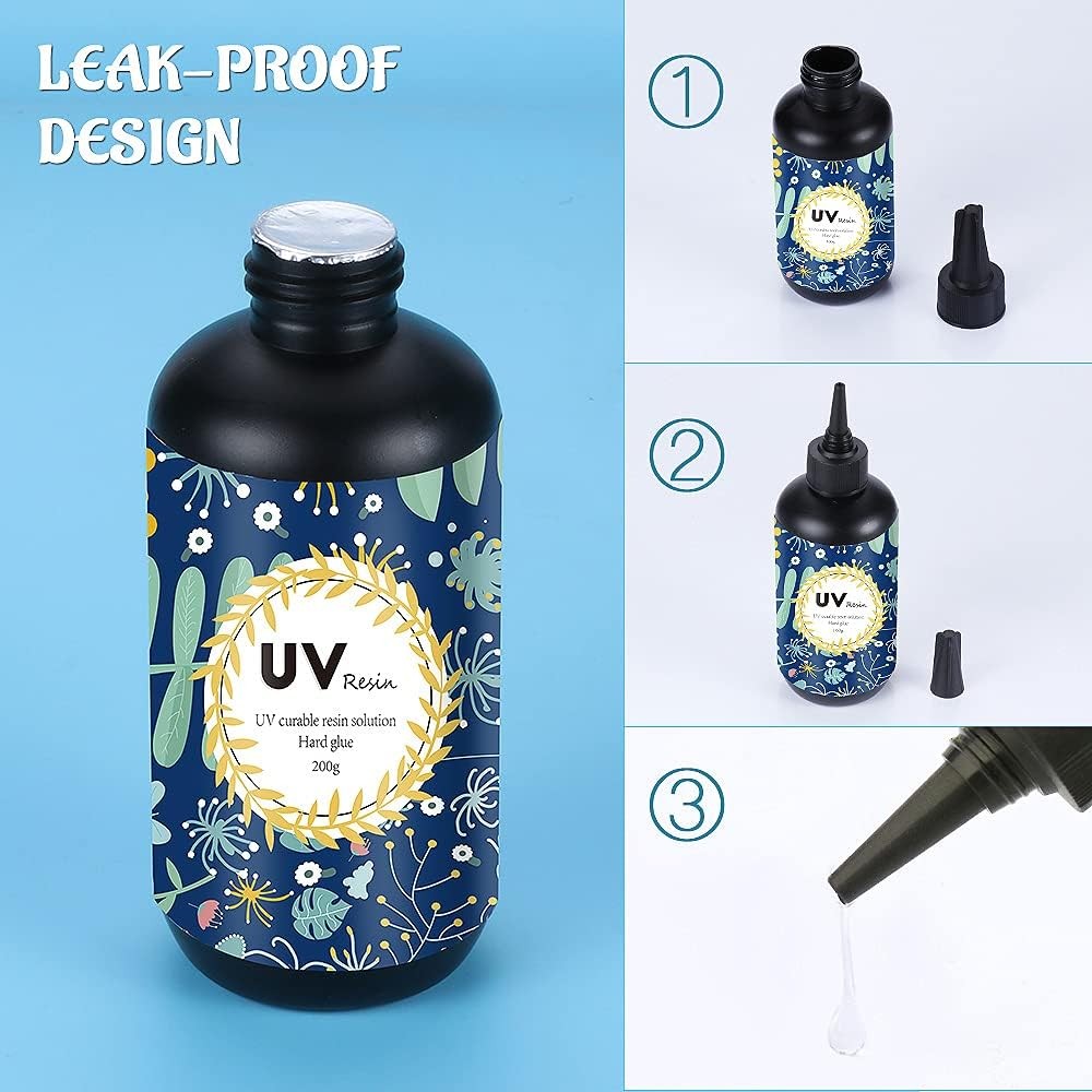 Crystal Clear Hard UV Resin Upgraded Formula Ultraviolet Fast Curing for 200g
