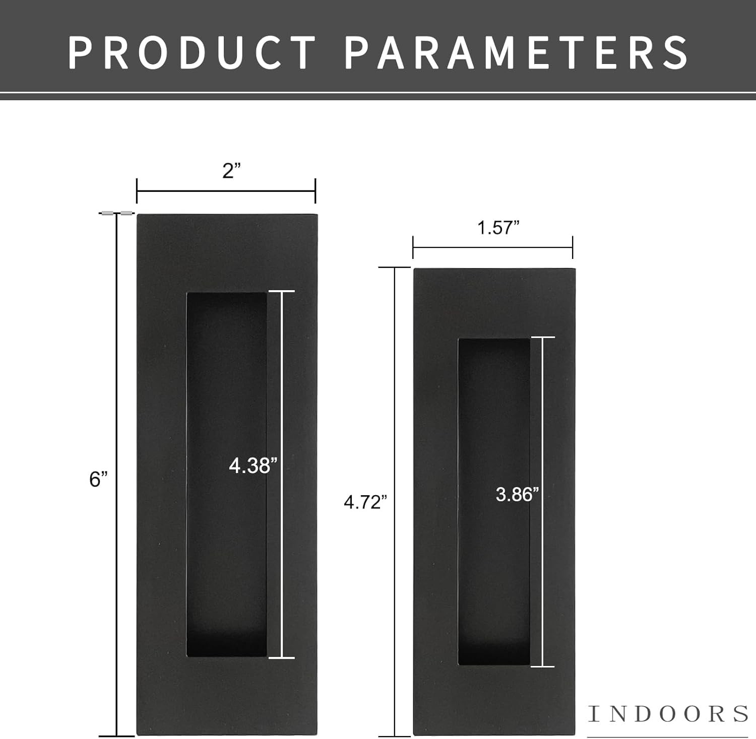 senharvest Recessed Finger Flush Pulls with Edge Pull -Sliding 6 Inch, Black