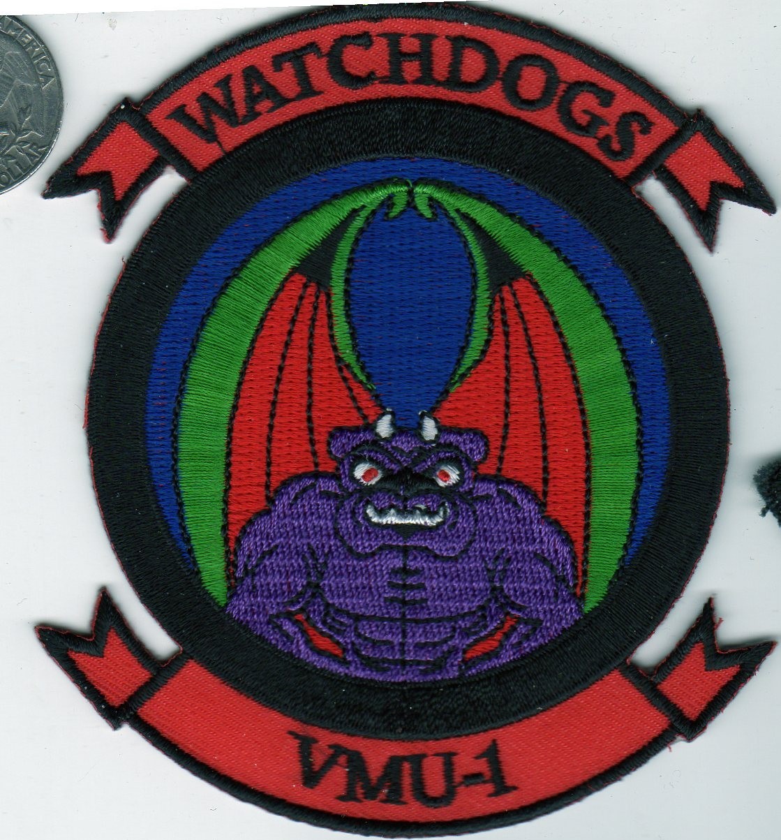 US NAVY Naval Aviation MARINE CORPS WATCHDOGS VMU-1 Marine Squadron PATCH