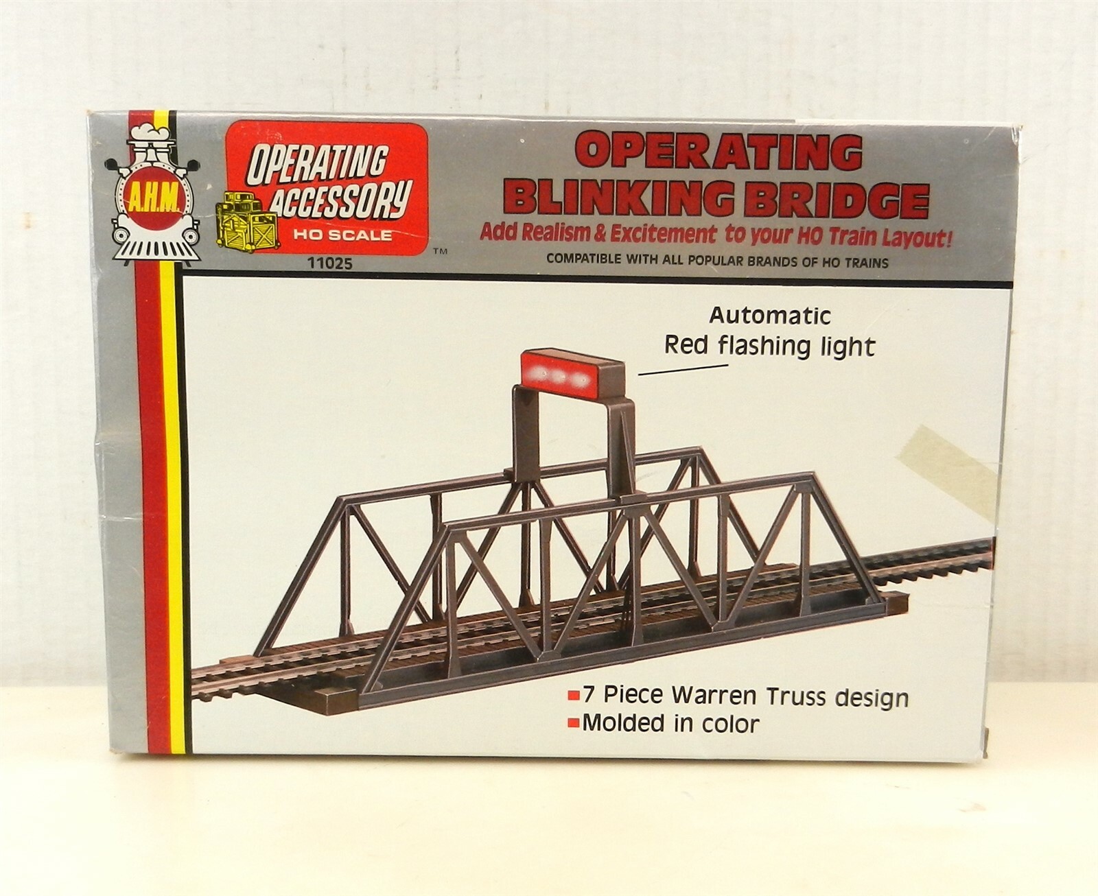 AHM HO #11025 Operating Blinking Bridge - NIB ~ T115