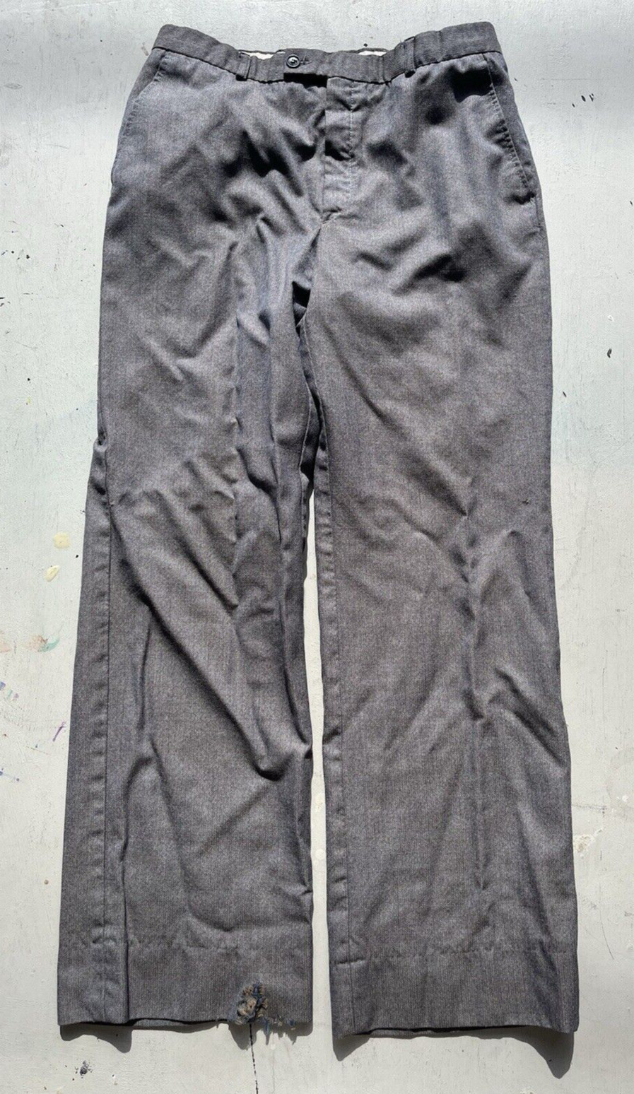 Men's Vintage Yves St. Laurent Pants Gray Solid NO SIZE Wide Leg Classic Paris