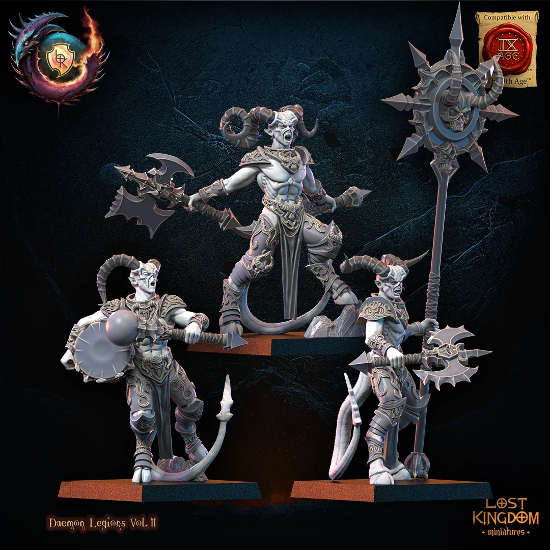 Daemonic Myrmidons Command Group - 28mm Heroic Daemon - Resin Tabletop Miniature