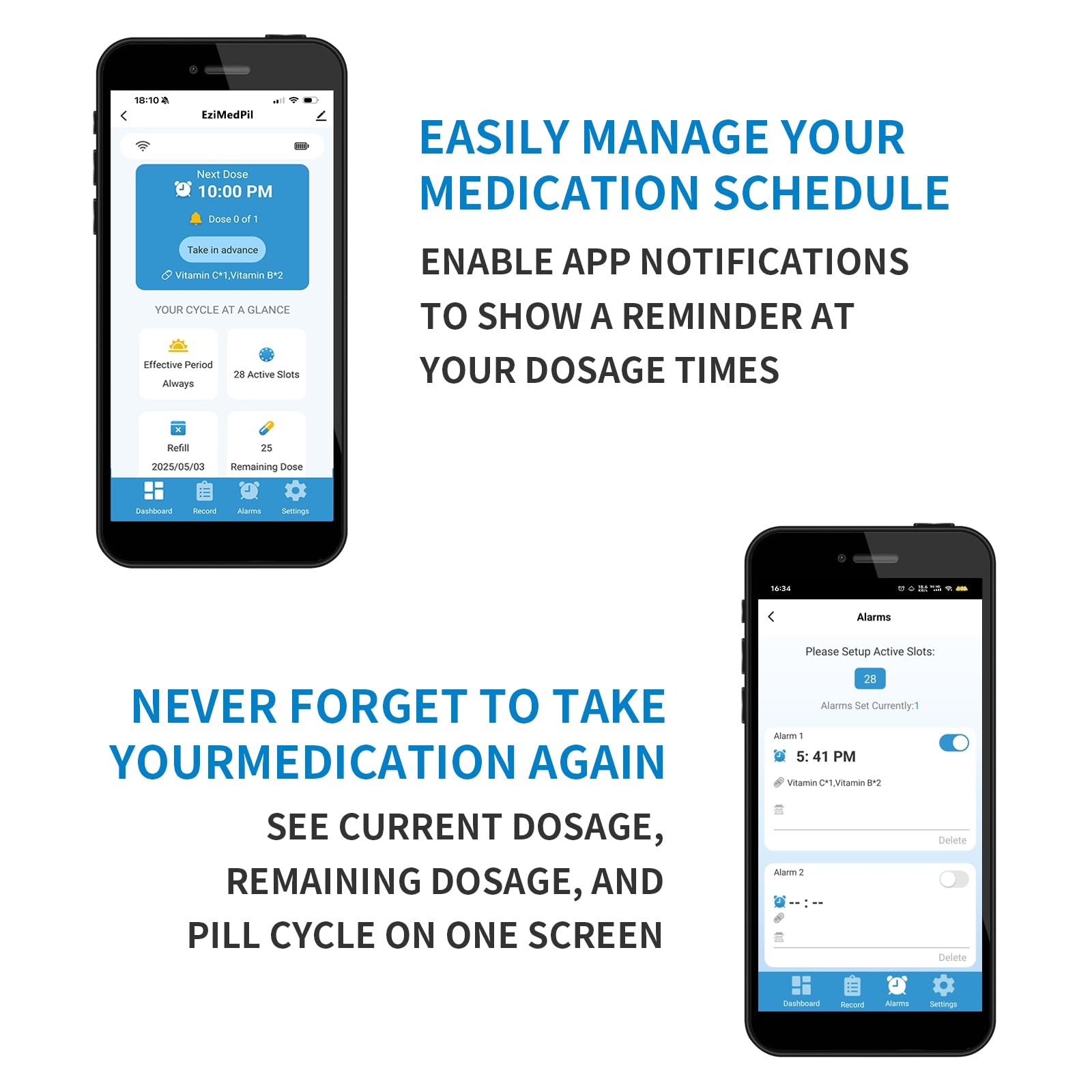 Smart WiFi Automatic Pill Dispenser with Audio/Visual/APP Alerts for Elderly ...