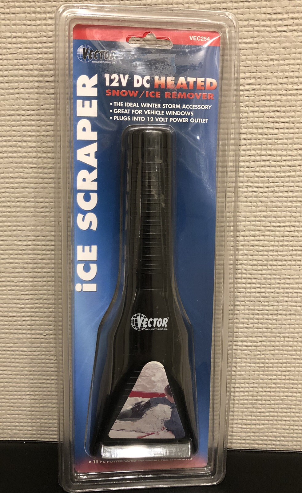 Vector 12V DC Heated Snow/Ice Remover Electric Scraper (VEC254) NIP