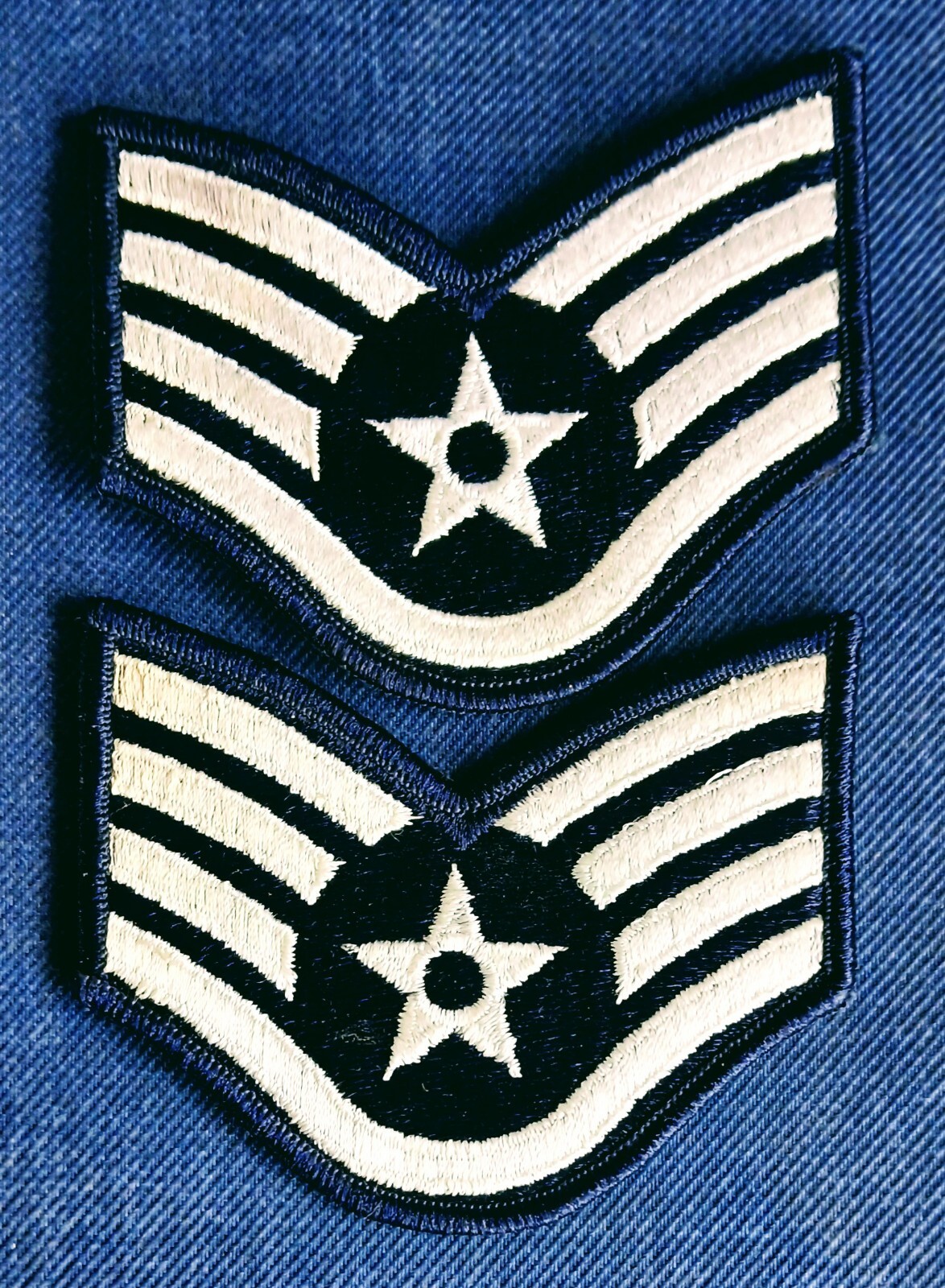 U.S. Air Force Female Chevrons Pair Blue Staff Sergeant E-5