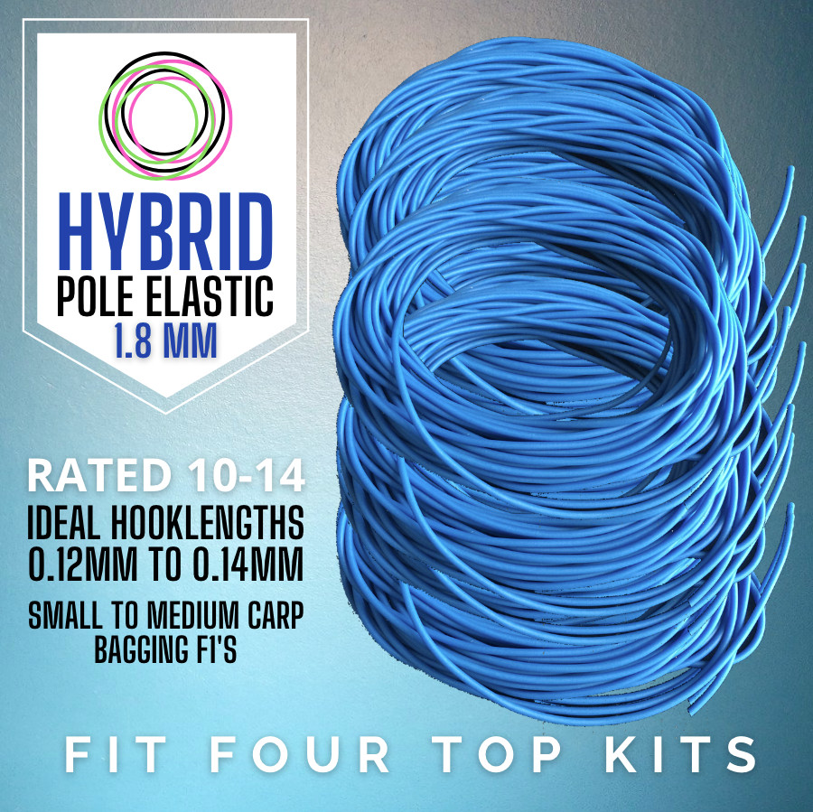 3 Metres - Hybrid Pole Fishing Elastic Size 10-14 BLUE (1.8mm) - Match Fishing