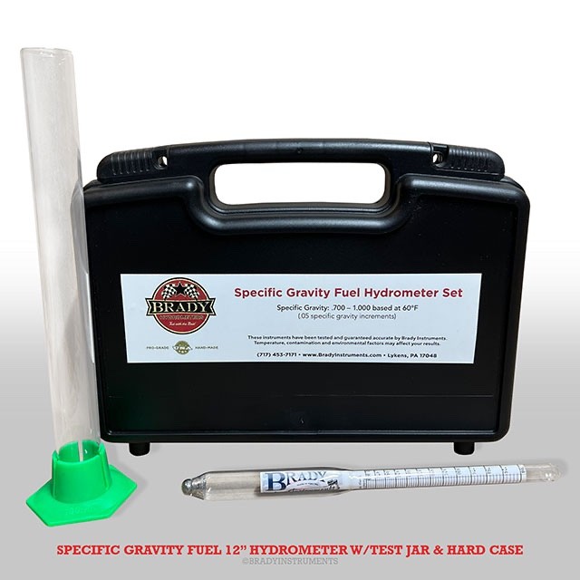 Specific Gravity Fuel 12" Hydrometer w/Test Jar & Hard Case