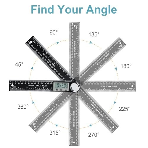 Digital Angle Finder Protractor, 7inch 200mm Angle Gauge Professional Measuring
