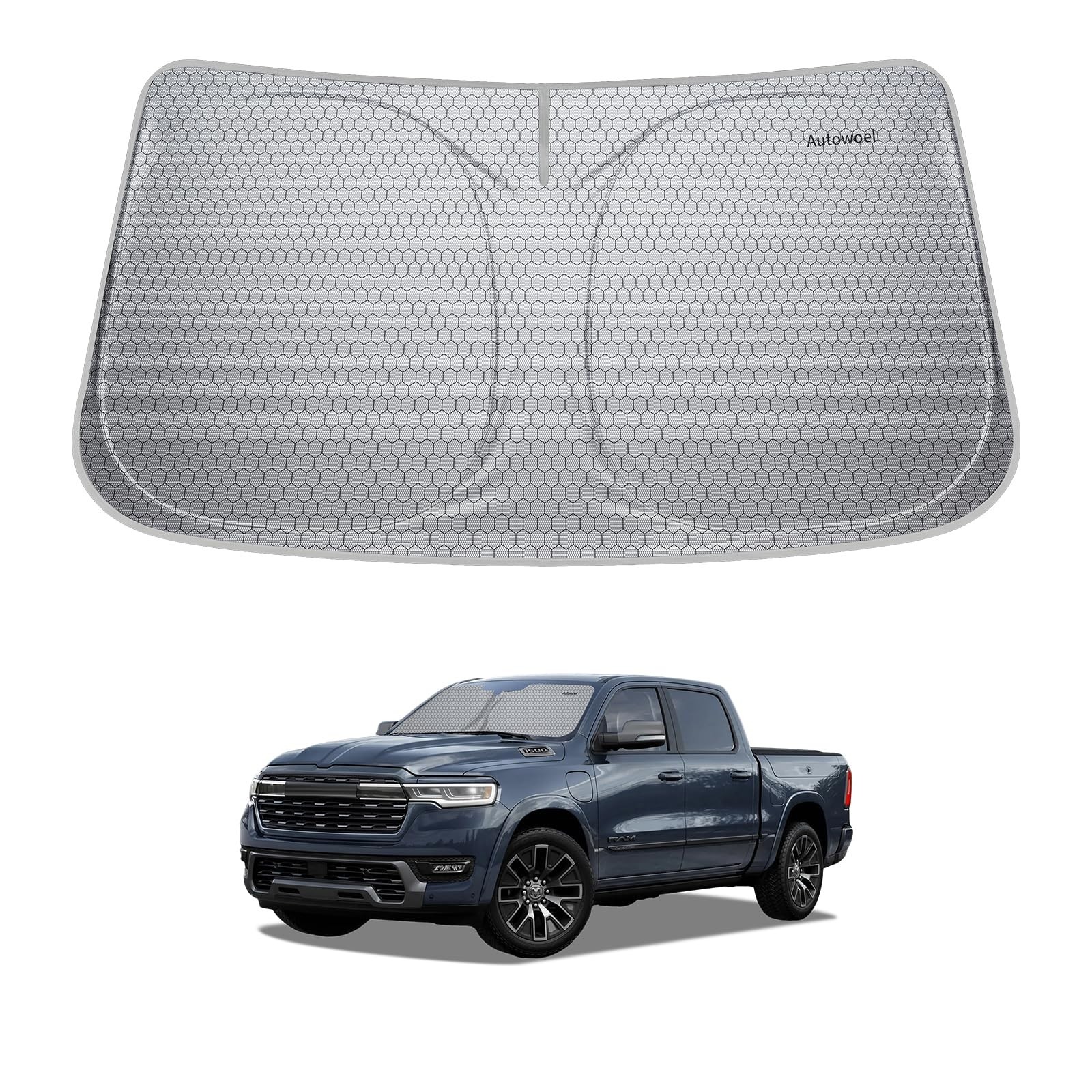 Graphene Dual-Layer Windshield Sun Shade for Dodge RAM 1500 2011-2026 | Cooli...
