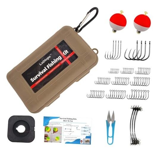 Mini Survival Fishing Kit Small Emergency Fishing TackleBox Pocket Desert Sand
