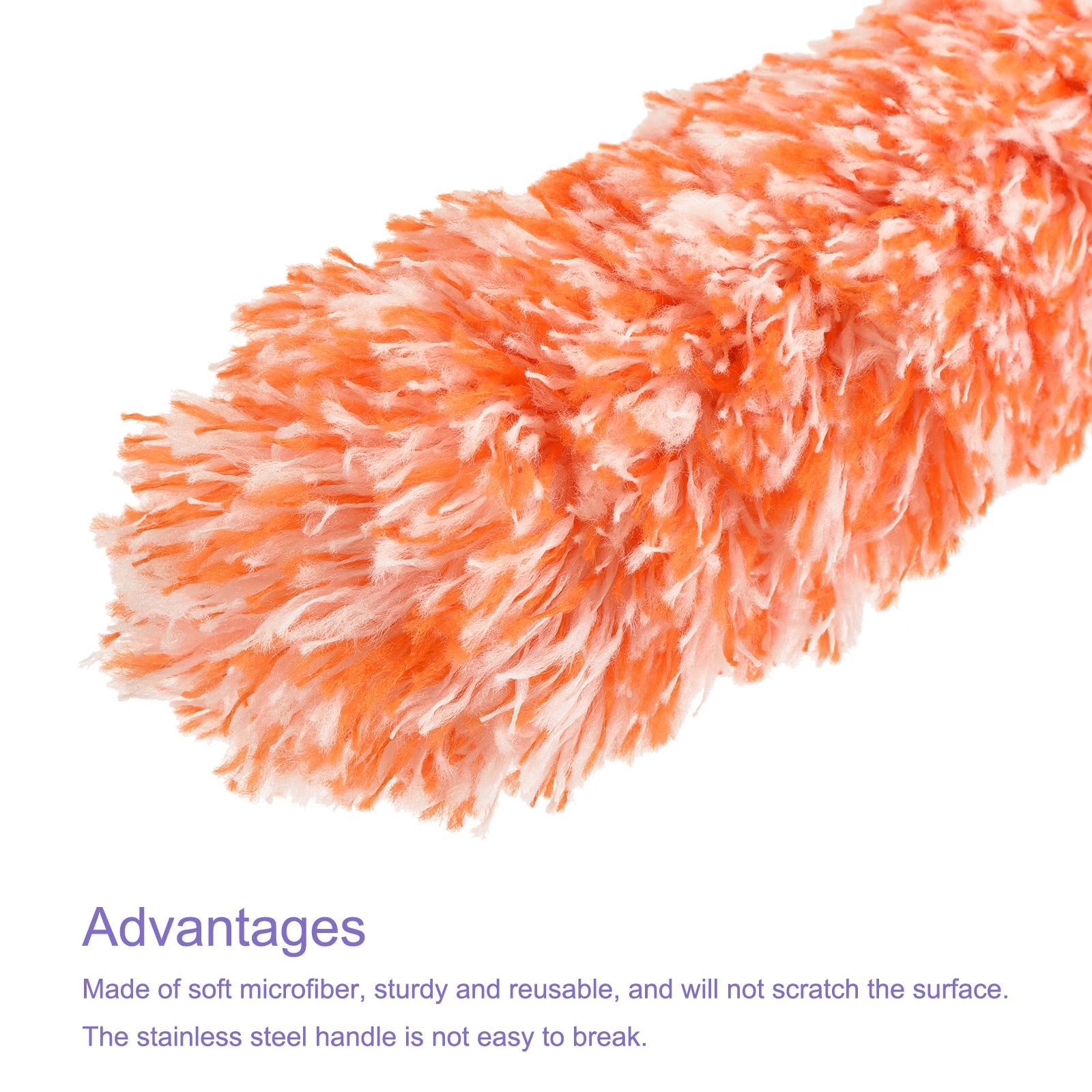 Microfiber Duster 13.8-32.7 Inch Extendable Dust Brush, Orange