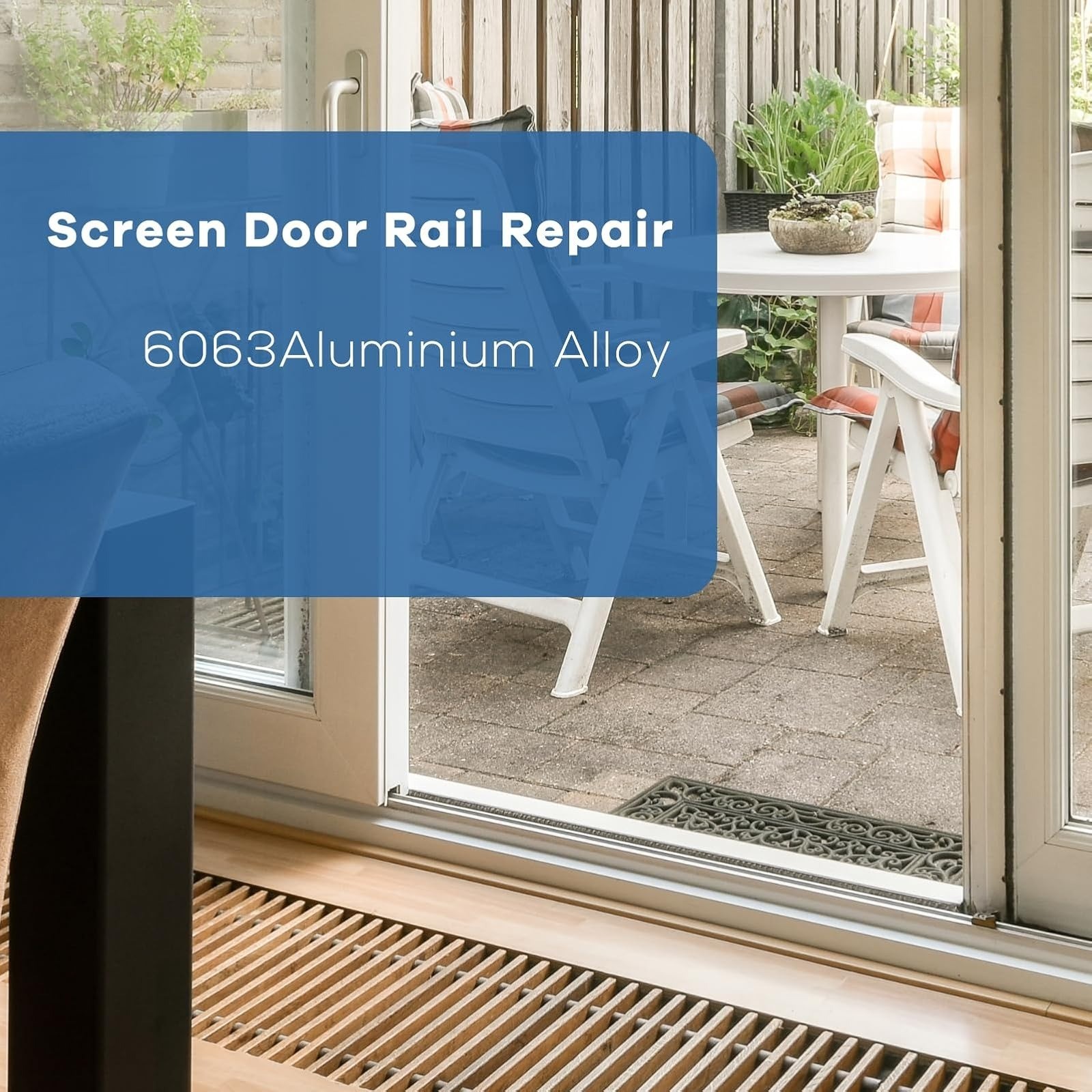 75" Aluminum Sliding Screen Door Track Replacement Kit - Easy Install